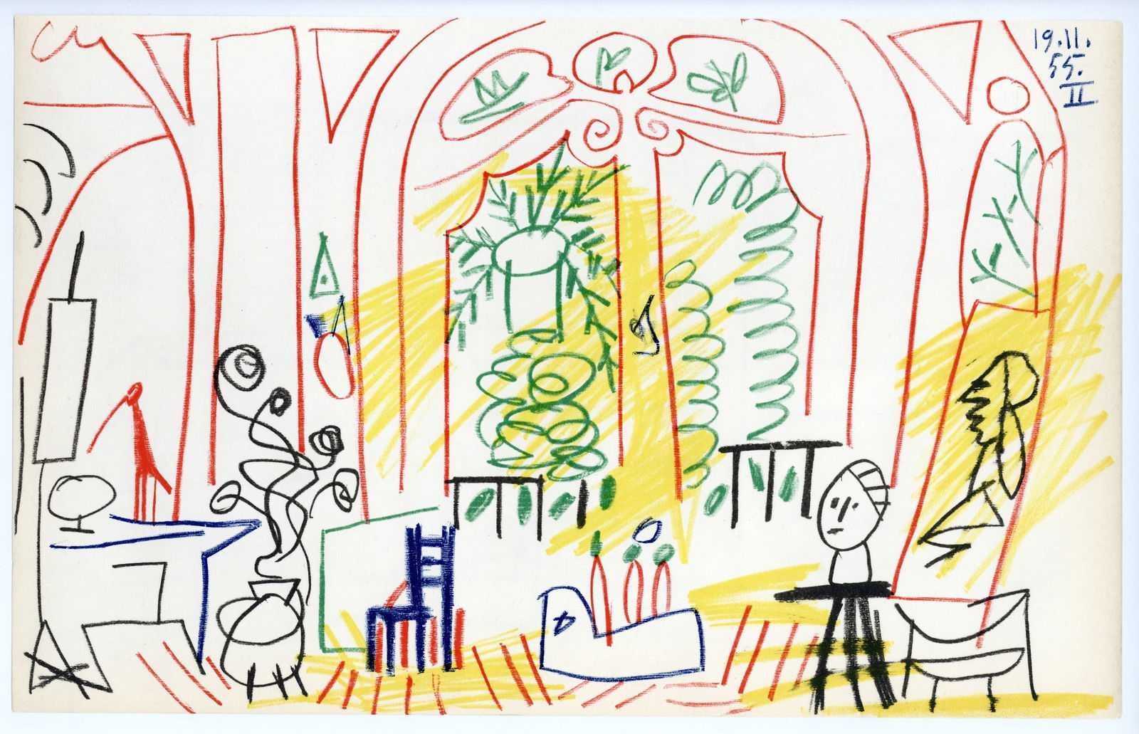 Pablo Picasso lithograph | Carnet Californie: Title: Pablo Picasso lithograph | Carnet Californie Description: Medium: lithograph (after the sketch). Executed as a sketchbook drawing during the middle 1950's and subsequently made available by