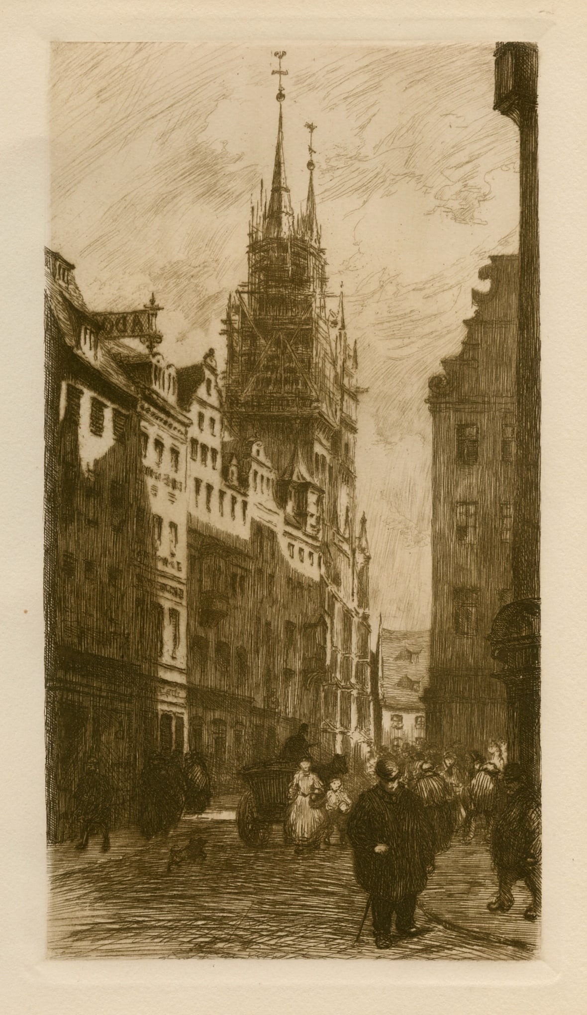Frank Milton Armington original etching "Une rue a Nuremberg" (1 of 1)