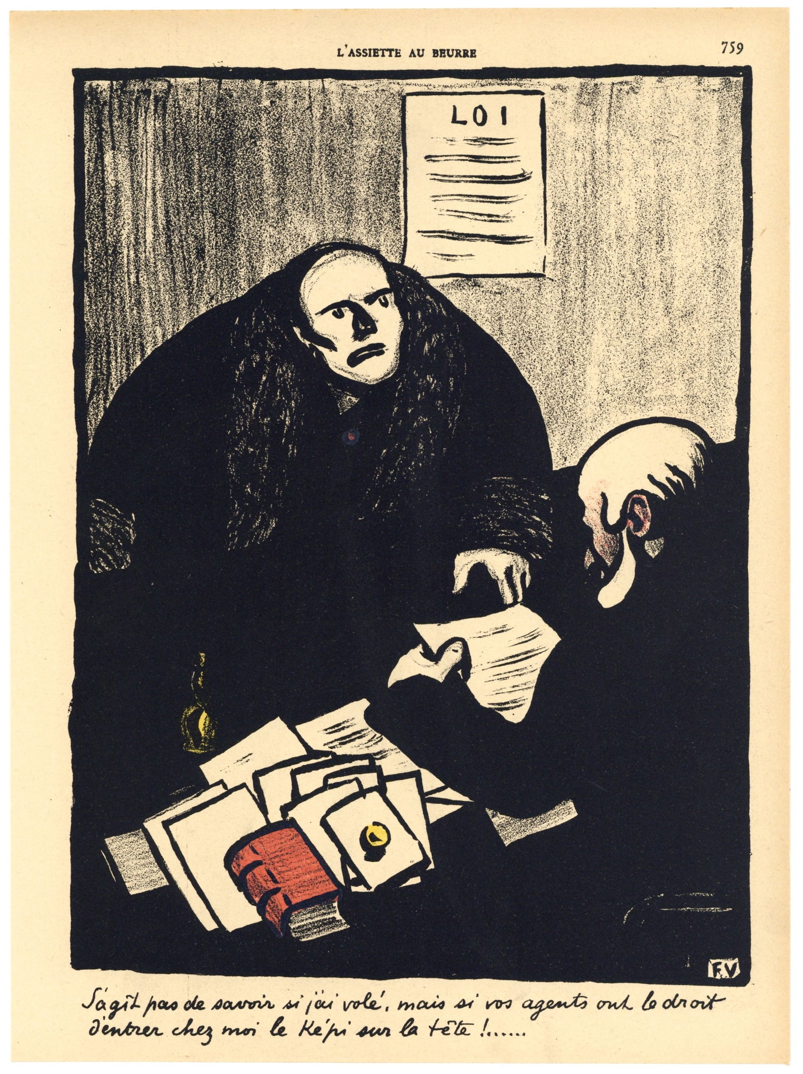 Felix Vallotton original lithograph "Crimes et Chatiments": Title: Felix Vallotton original lithograph "Crimes et Chatiments" Description: Medium: original lithograph. Printed in Paris in 1902 for the special Felix Vallotton issue of L'Assiette au Beurre on