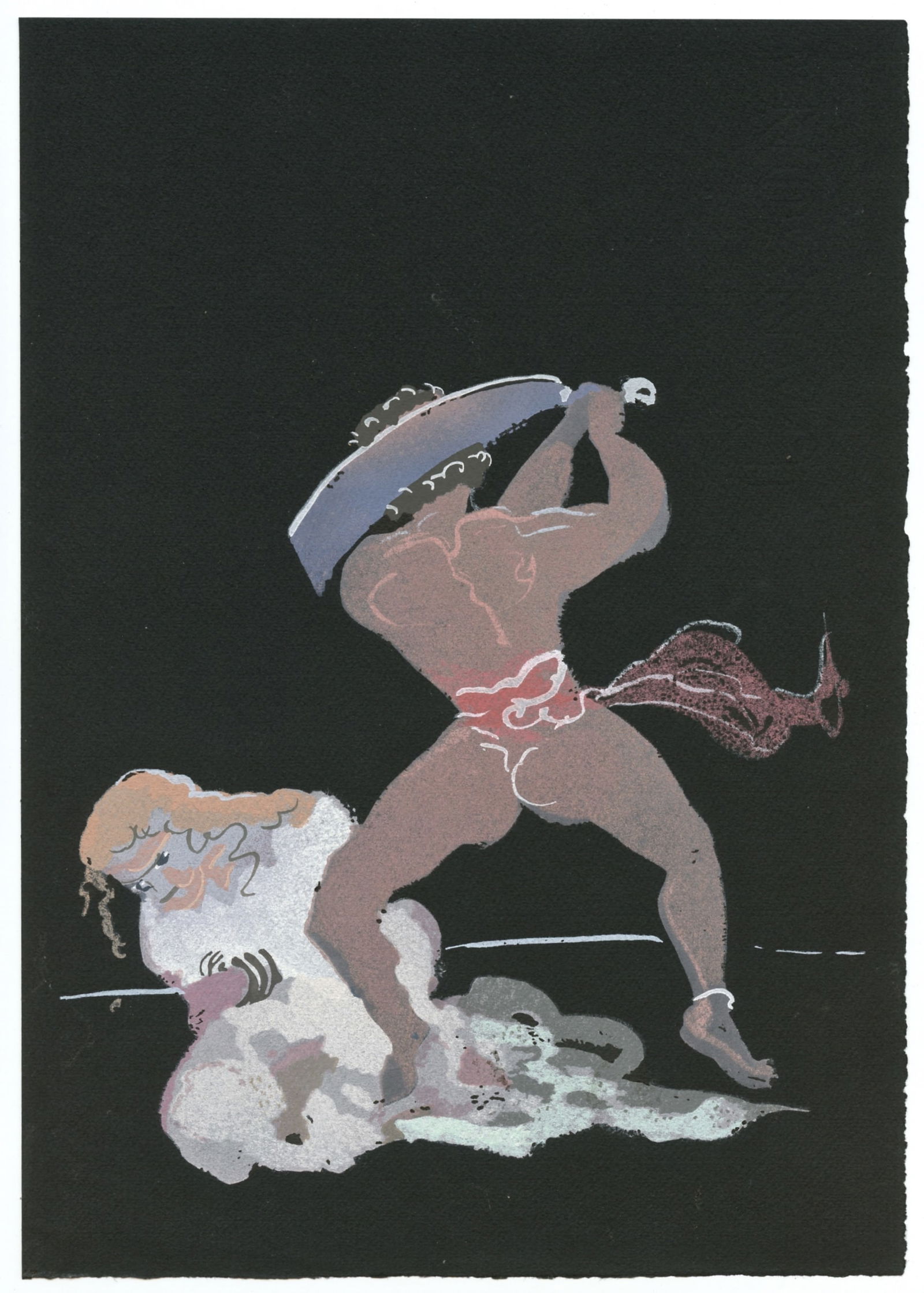 Andre Derain pochoir "Salome" 1938: Title: Andre Derain pochoir "Salome" 1938 Description: Medium: pochoir (after the gouache). This pochoir illustrates a scene from Oscar Wilde's "Salomé". It was printed in 1938 at the atelier Sau