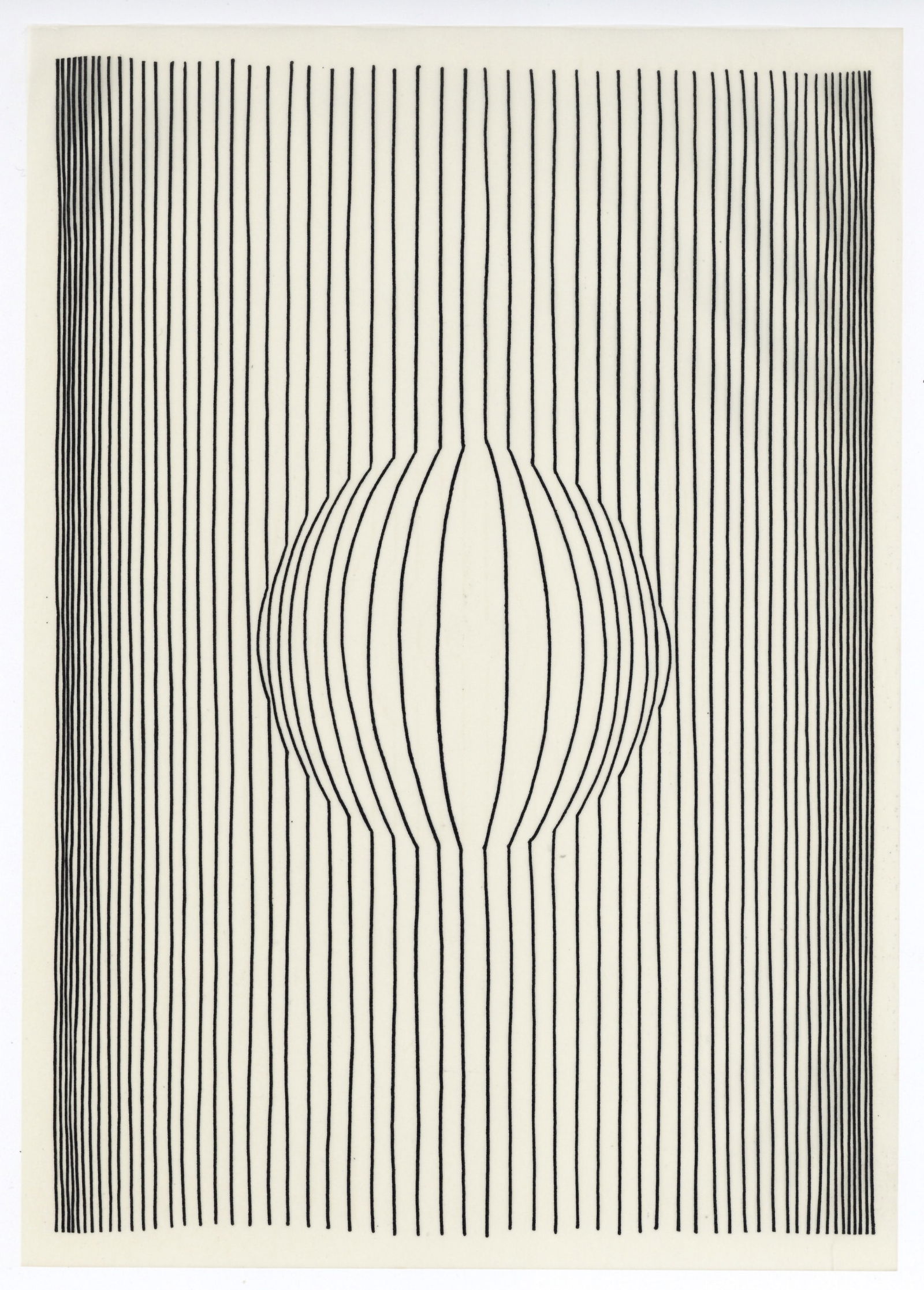Victor Vasarely screenprint, 1963: Title: Victor Vasarely screenprint, 1963 Description: Medium: screenprint (after the drawing). Printed in 1963 on a special semi-transparent paper in an edition of 450 for "Naissances" and published b