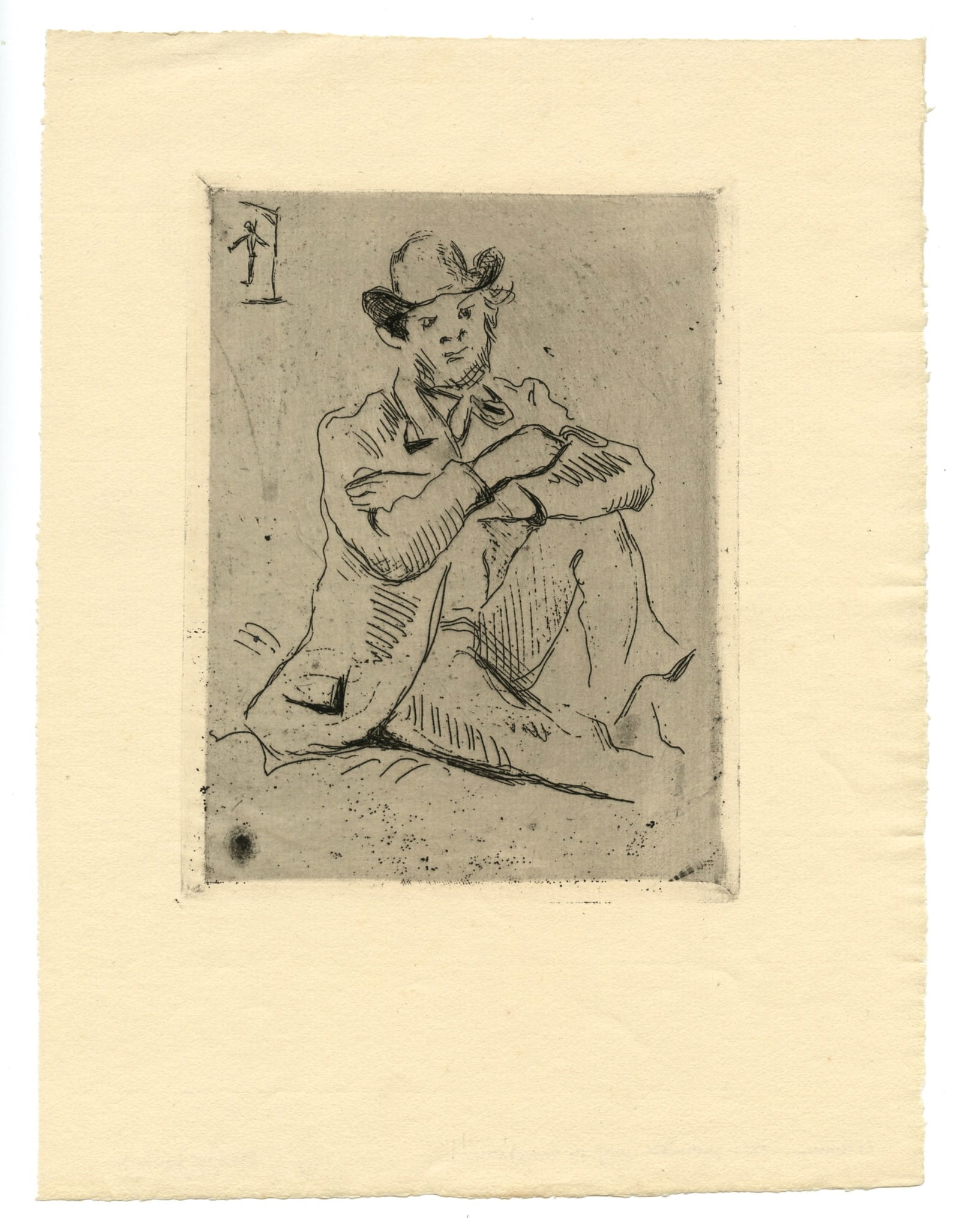Paul Cezanne original etching "Guillaumin au Pendu" (1 of 1)