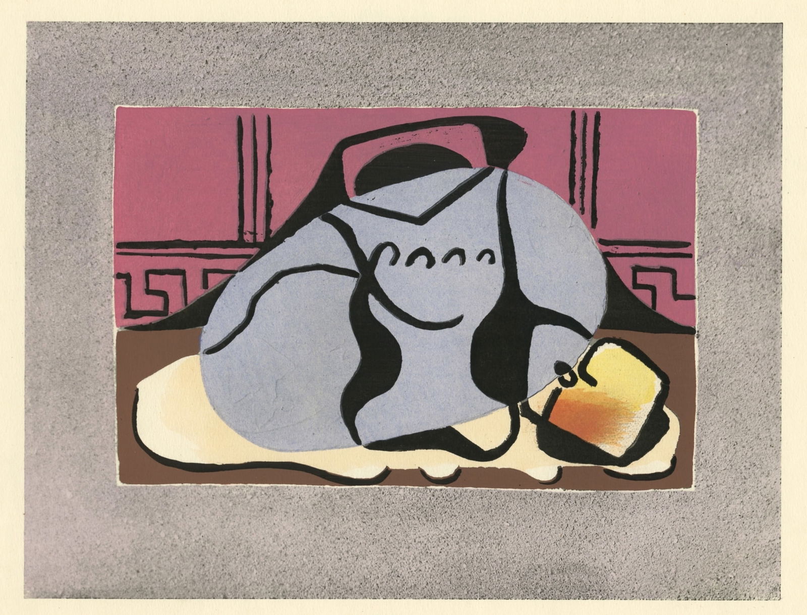 Pablo Picasso "Nature morte" pochoir: Title: Pablo Picasso "Nature morte" pochoir Description: Medium: pochoir (after the watercolor). Printed in 1924 and published in Paris by Albert Morance for "L'Art d'Aujourd'hui", and now very