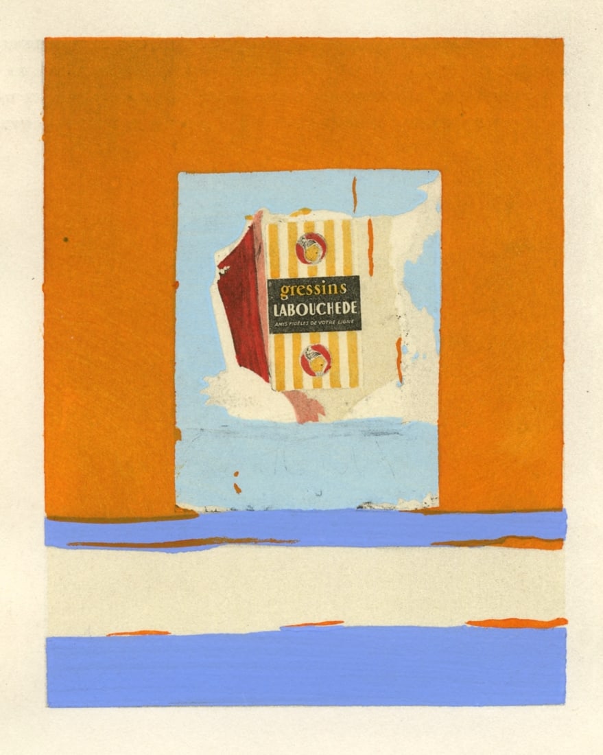 Robert Motherwell pochoir "The French Line": Title: Robert Motherwell pochoir "The French Line" Description: Medium: pochoir (after the mixed media collage). Printed in Paris at the Daniel Jacomet atelier and published in 1960 by the Berggruen