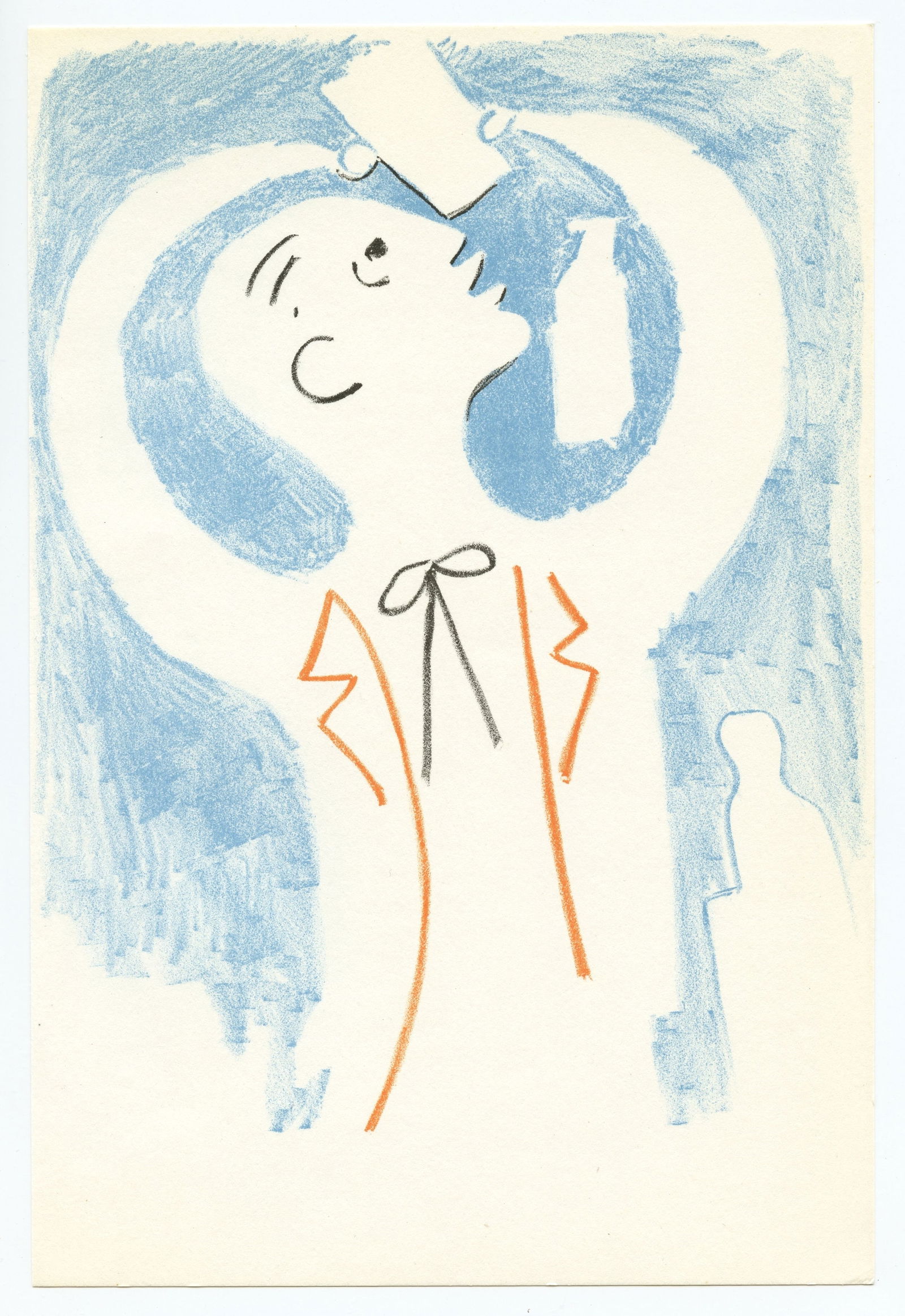 Jean Cocteau original lithograph | Theatre de Poche: Title: Jean Cocteau original lithograph | Theatre de Poche Description: Medium: original lithograph. Printed in Paris in 1957 at the Mourlot Freres atelier. Size: 8 3/4 x 6 inches (225 x 150 mm). Arti