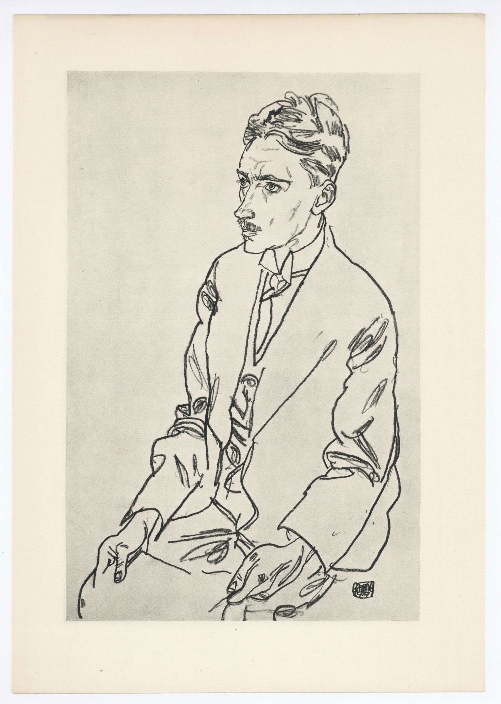 Egon Schiele "Dr. Franz Martin Haberditzl": Title: Egon Schiele "Dr. Franz Martin Haberditzl" Description: Medium: collotype (after the drawing). Printed in Vienna in 1950 by the Österreichische Staatsdruckerei (Austrian State Printing
