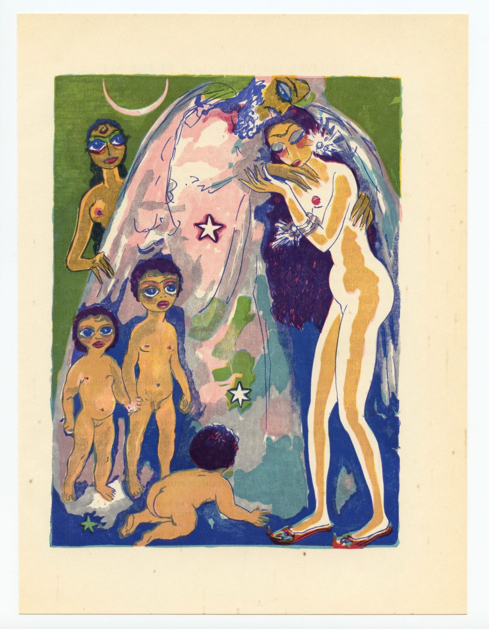 Kees van Dongen engraving for "Mille Nuits": Title: Kees van Dongen engraving for "Mille Nuits" Description: Medium: wood engraving (after the watercolor). Printed in Paris in 1955 at the atelier Coulouma for "Mille nuits et une nuit" (1001 Nigh