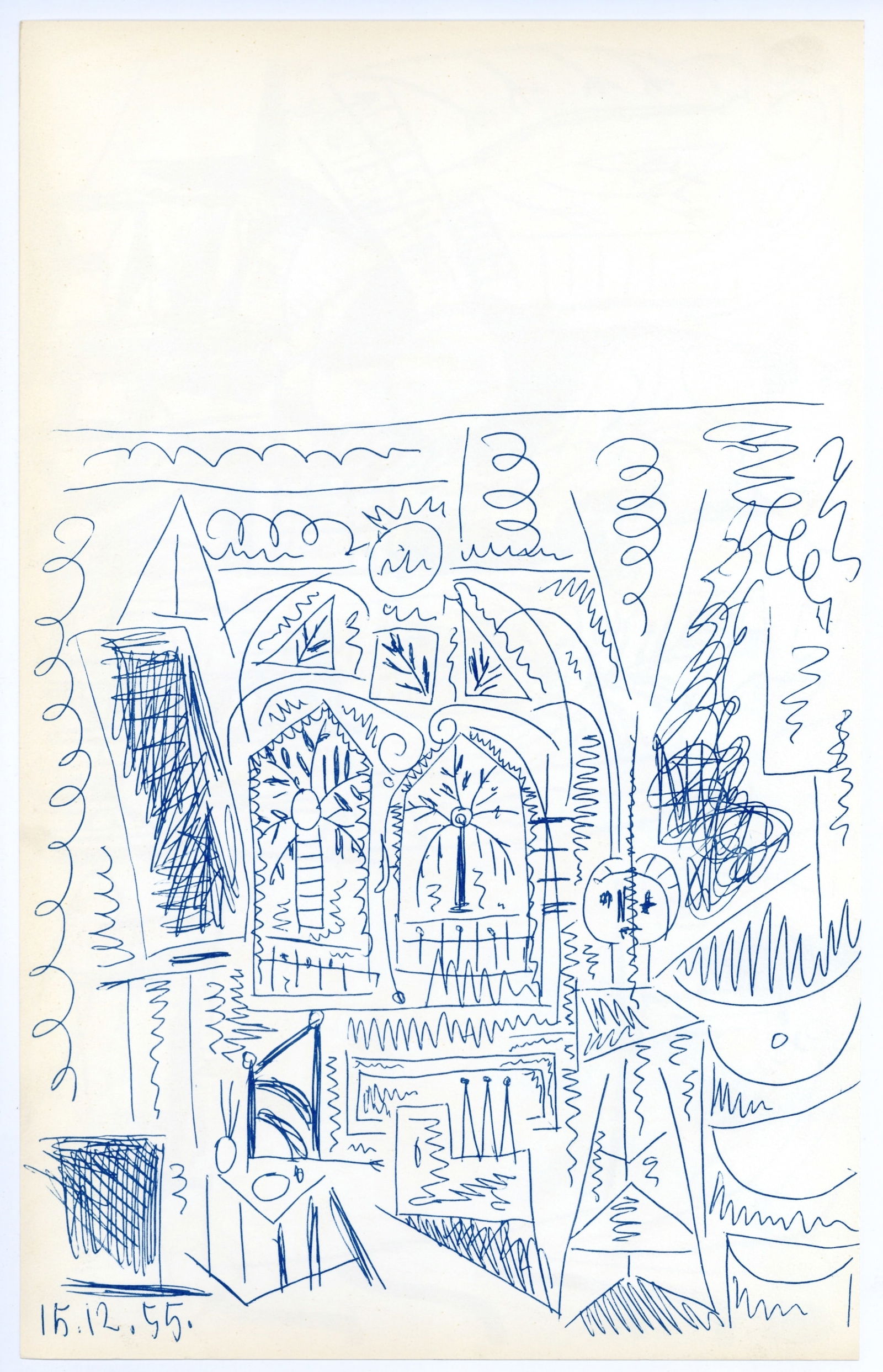 Pablo Picasso lithograph | Carnet Californie: Title: Pablo Picasso lithograph | Carnet Californie Description: Medium: lithograph (after the sketch). Executed as a sketchbook drawing during the middle 1950's and subsequently made available by Pic