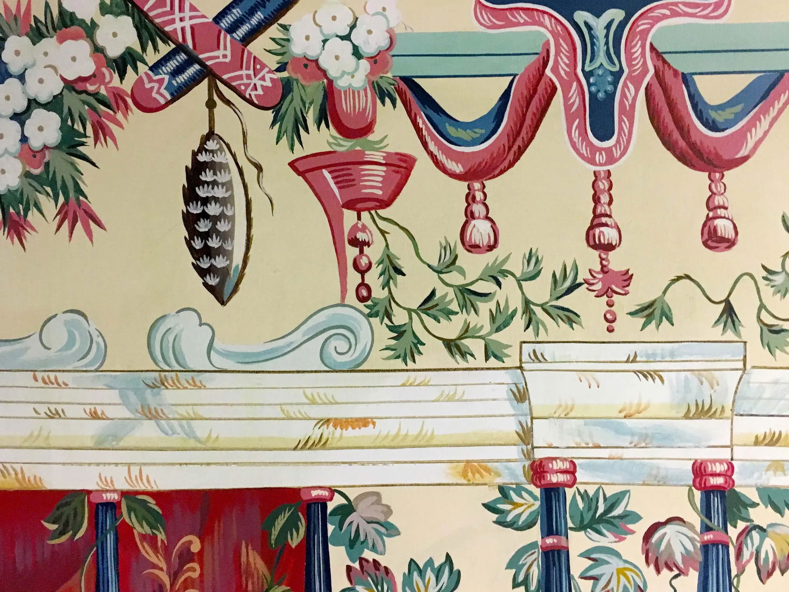 Vintage Hand Painted French Tapestry on Canvas "Indian Elephant" - 3