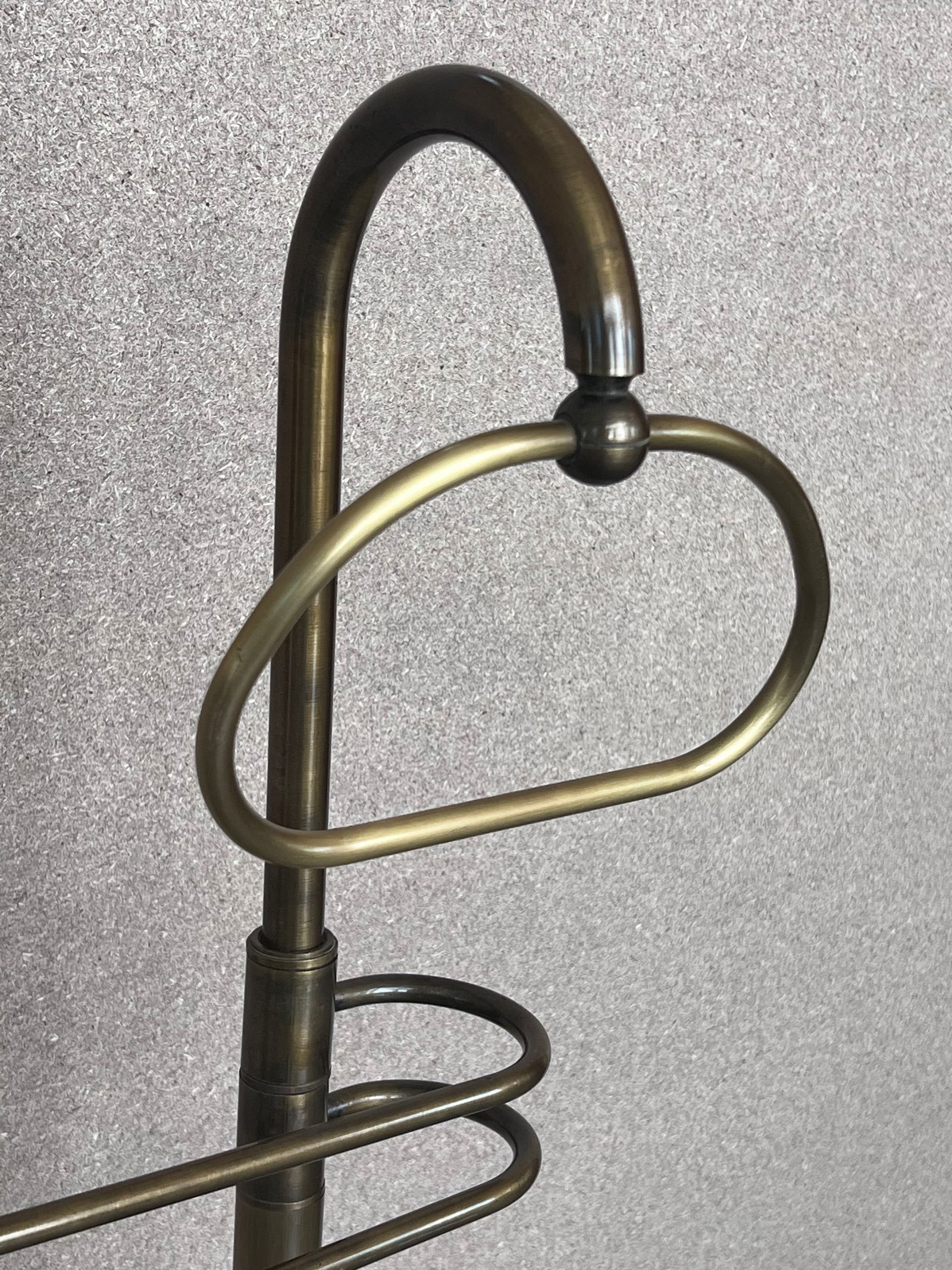 French Art Deco Gentleman's Floor Standing Brass Suit Hanger or Dumb Valet - 4