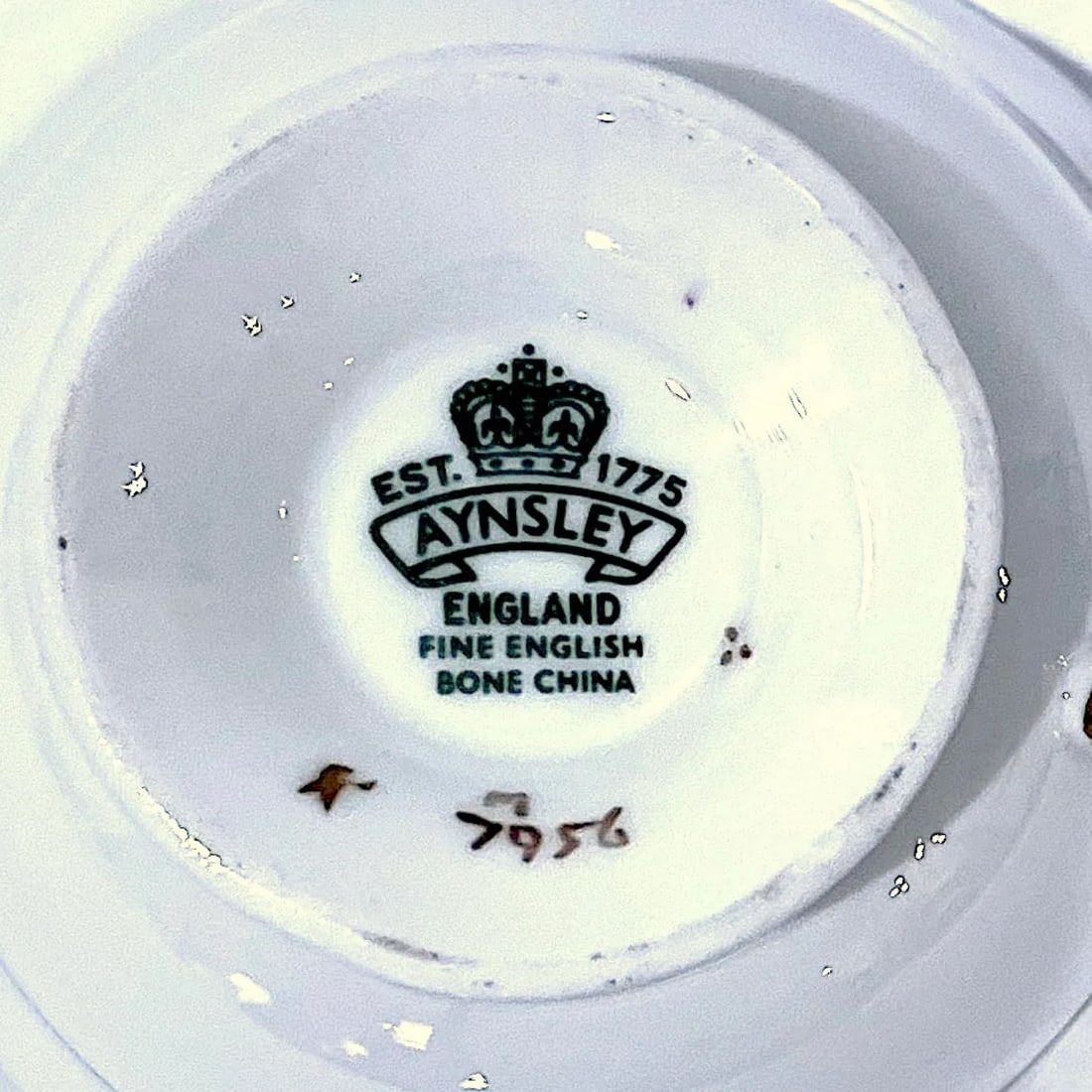 Aynsley Orchard Fruit Gold Tea Cups & Saucers - Hand-Painted - Set of Six Pairs (12 Total) - 8