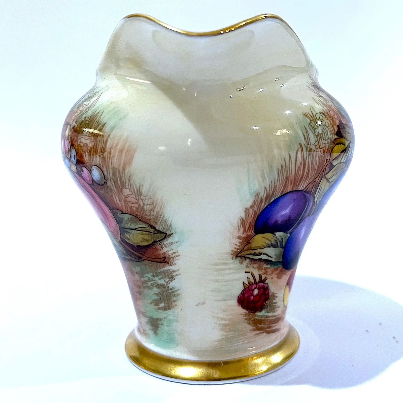 Aynsley Orchard Fruit Gold Open Sugar & Creamer Pitcher - Hand-Painted - Pair - 3