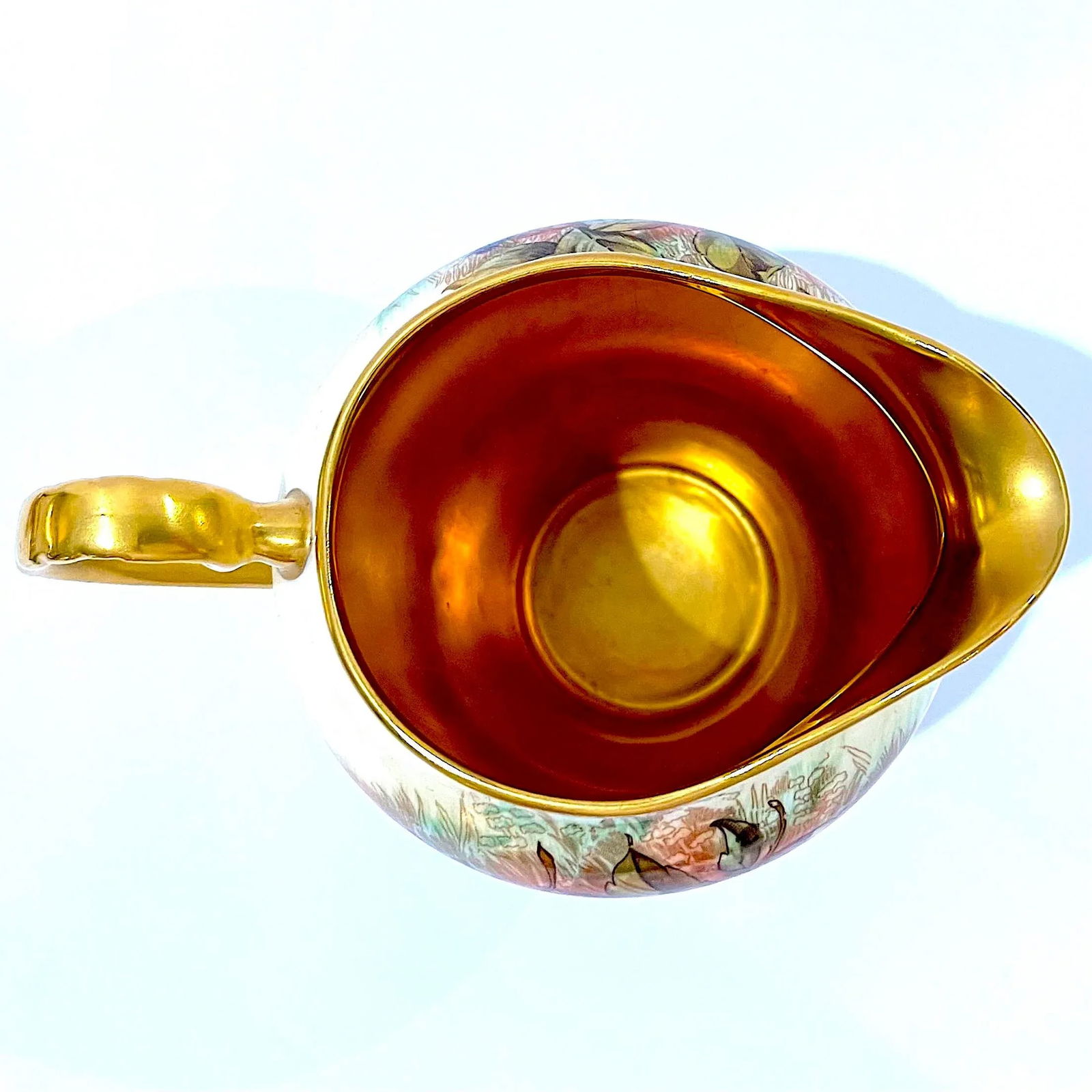 Aynsley Orchard Fruit Gold Open Sugar & Creamer Pitcher - Hand-Painted - Pair - 6