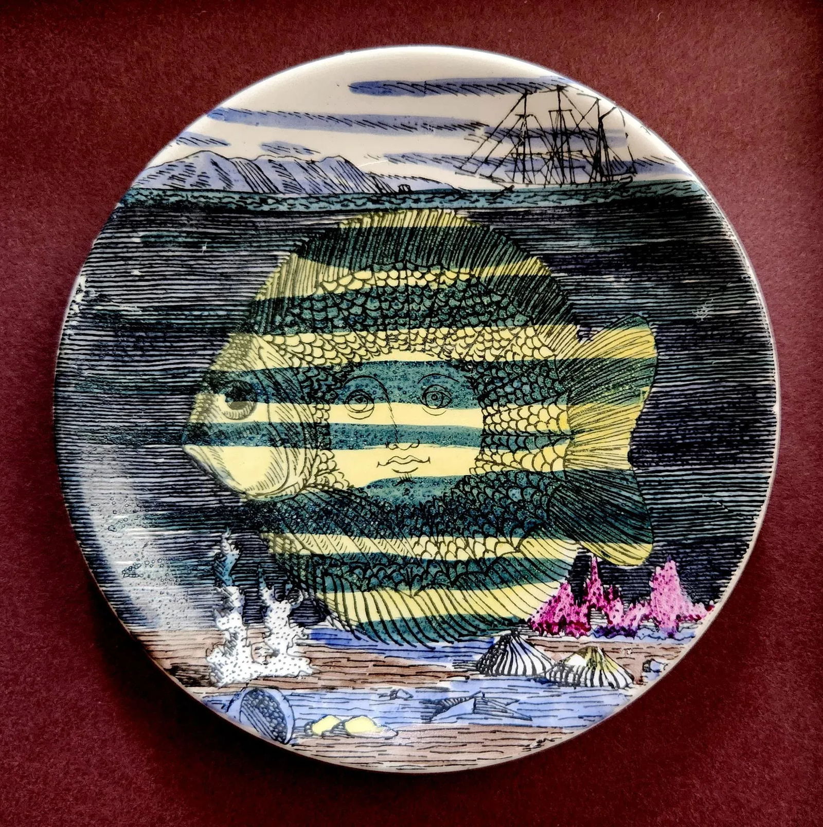 Piero Fornasetti Framed Set of Coasters, "12 Mesi, 12 Soli" Design. - 11