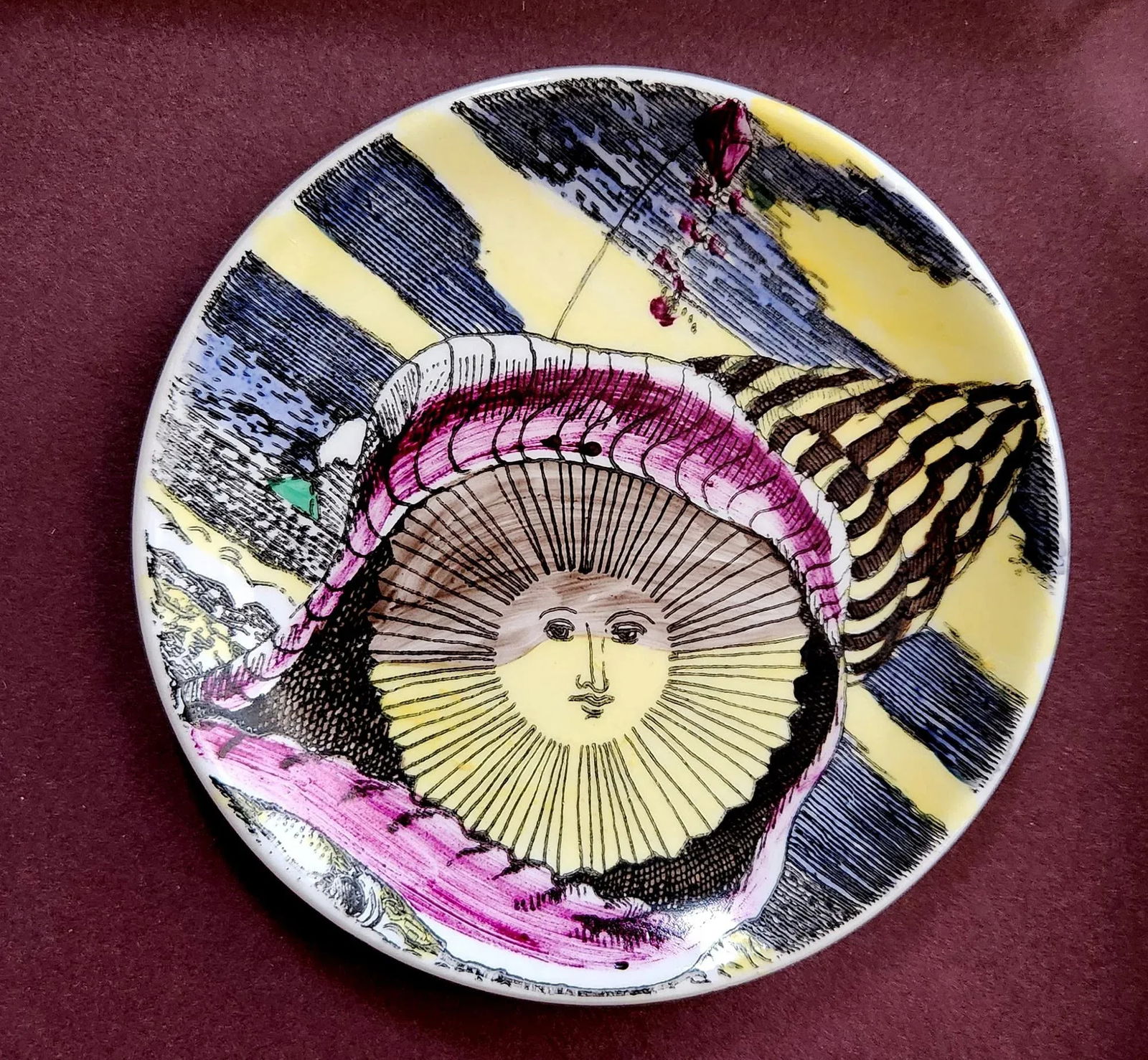 Piero Fornasetti Framed Set of Coasters, "12 Mesi, 12 Soli" Design. - 6