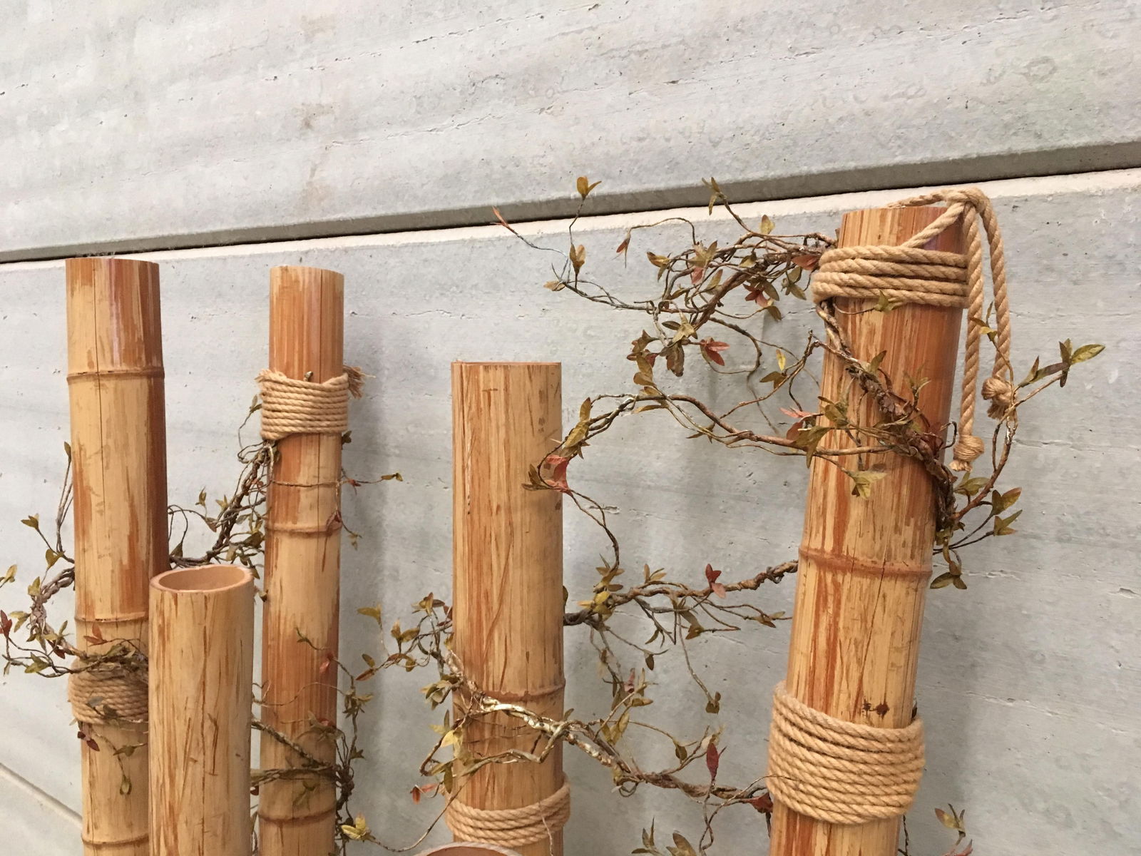 Pair of 20th Century Asian Decorated Columns With Vines, Leaves - 5