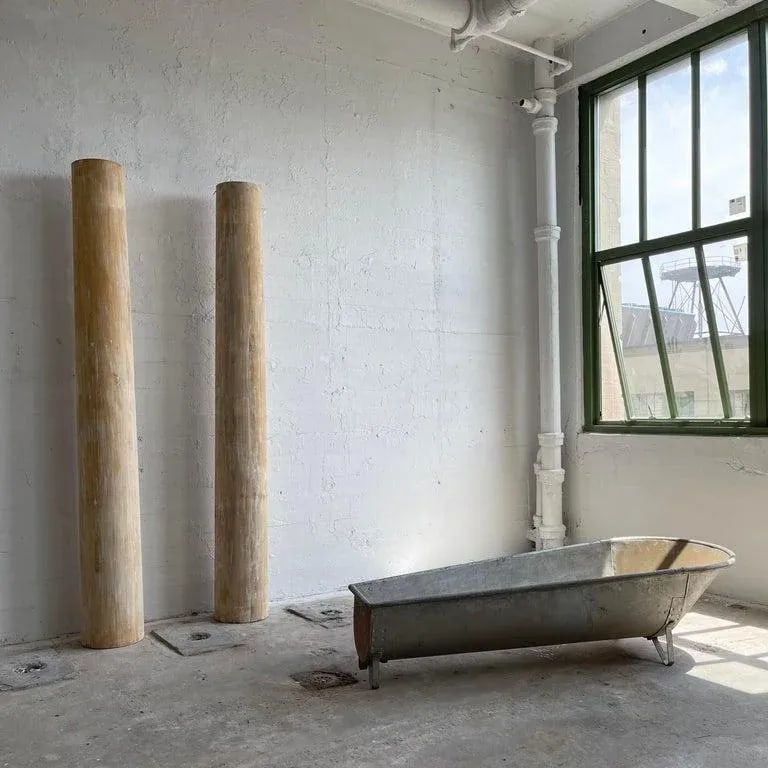 1960s Rustic Poplar Architectural Columns - a Pair - 4