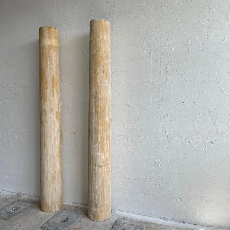 1960s Rustic Poplar Architectural Columns - a Pair - 5
