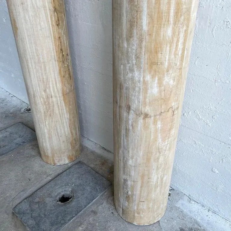 1960s Rustic Poplar Architectural Columns - a Pair - 7