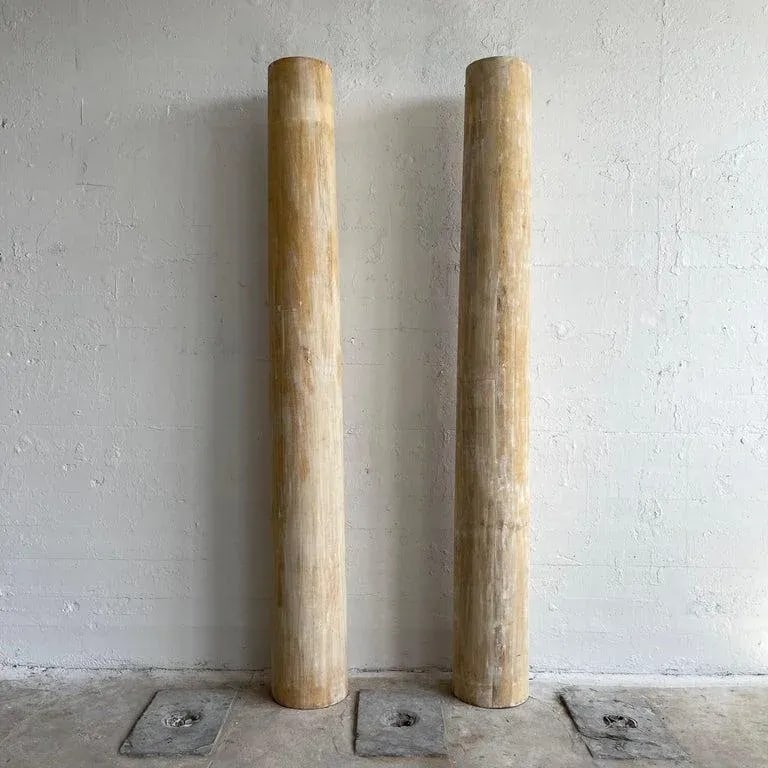 1960s Rustic Poplar Architectural Columns - a Pair - 8