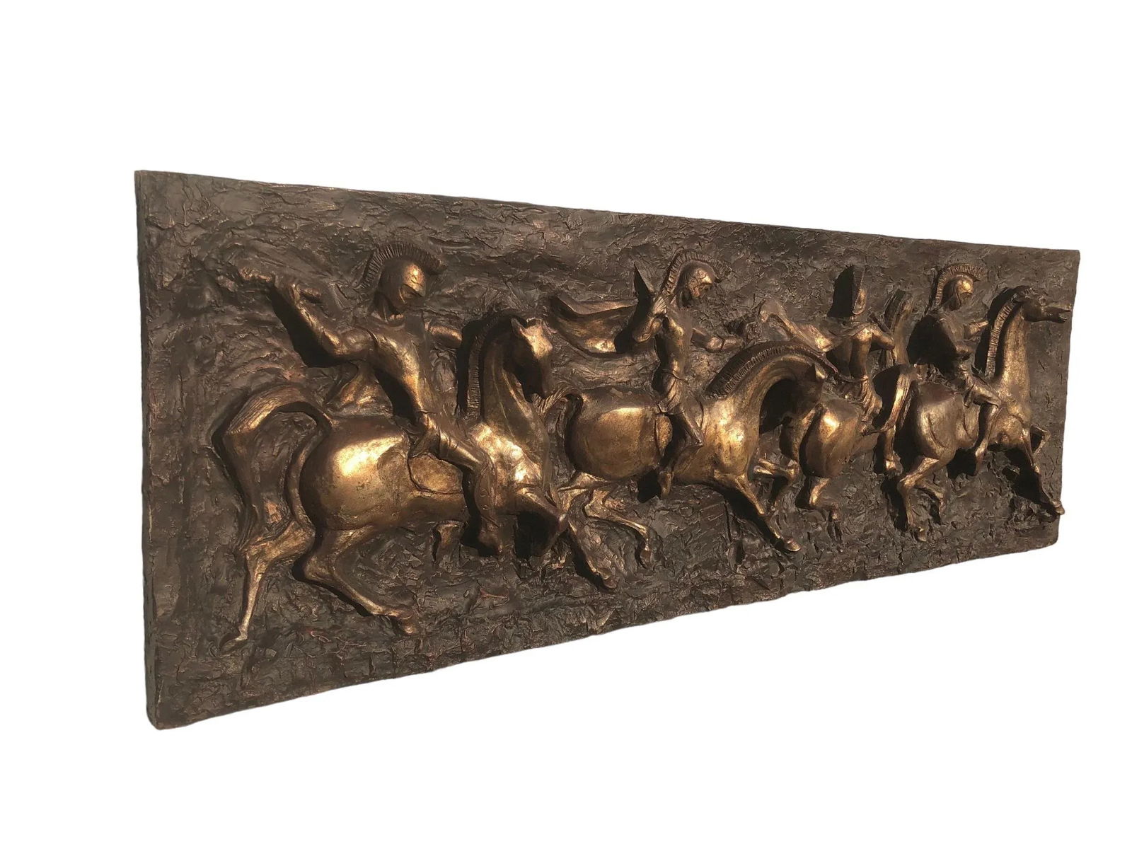 1970s Wall Sculpture of Roman Soldiers on Horseback, Moving Toward Battle by Juan Garcia Segura Four - 2