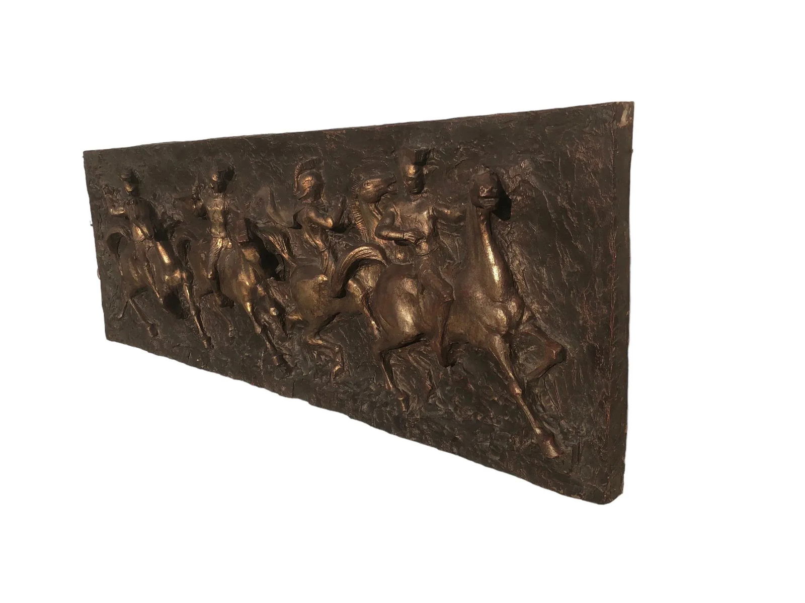 1970s Wall Sculpture of Roman Soldiers on Horseback, Moving Toward Battle by Juan Garcia Segura Four - 3