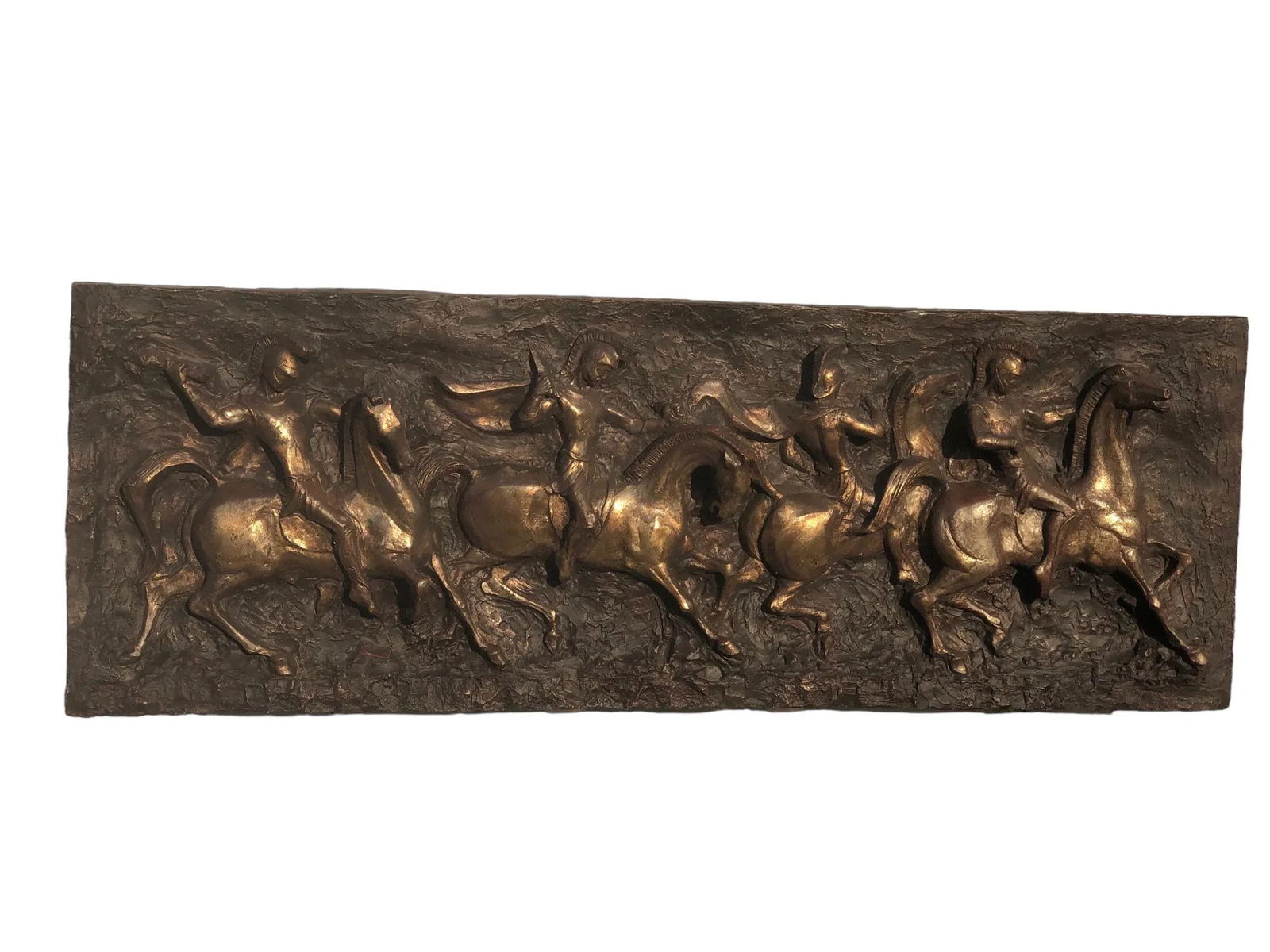 1970s Wall Sculpture of Roman Soldiers on Horseback, Moving Toward Battle by Juan Garcia Segura Four - 4