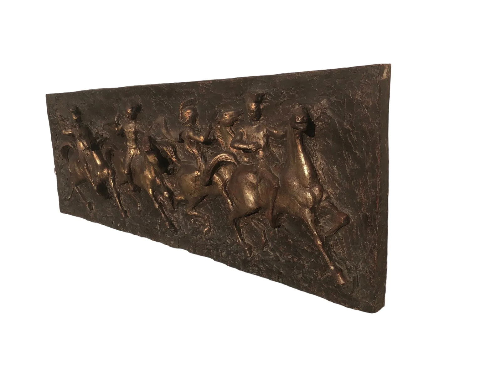 1970s Wall Sculpture of Roman Soldiers on Horseback, Moving Toward Battle by Juan Garcia Segura Four - 5