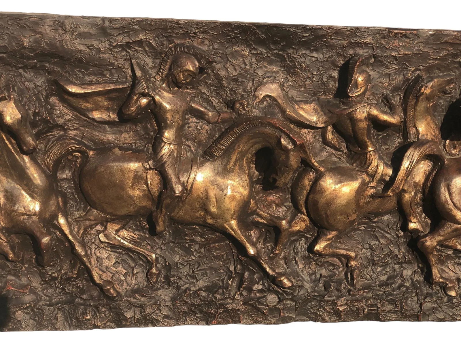 1970s Wall Sculpture of Roman Soldiers on Horseback, Moving Toward Battle by Juan Garcia Segura Four - 6