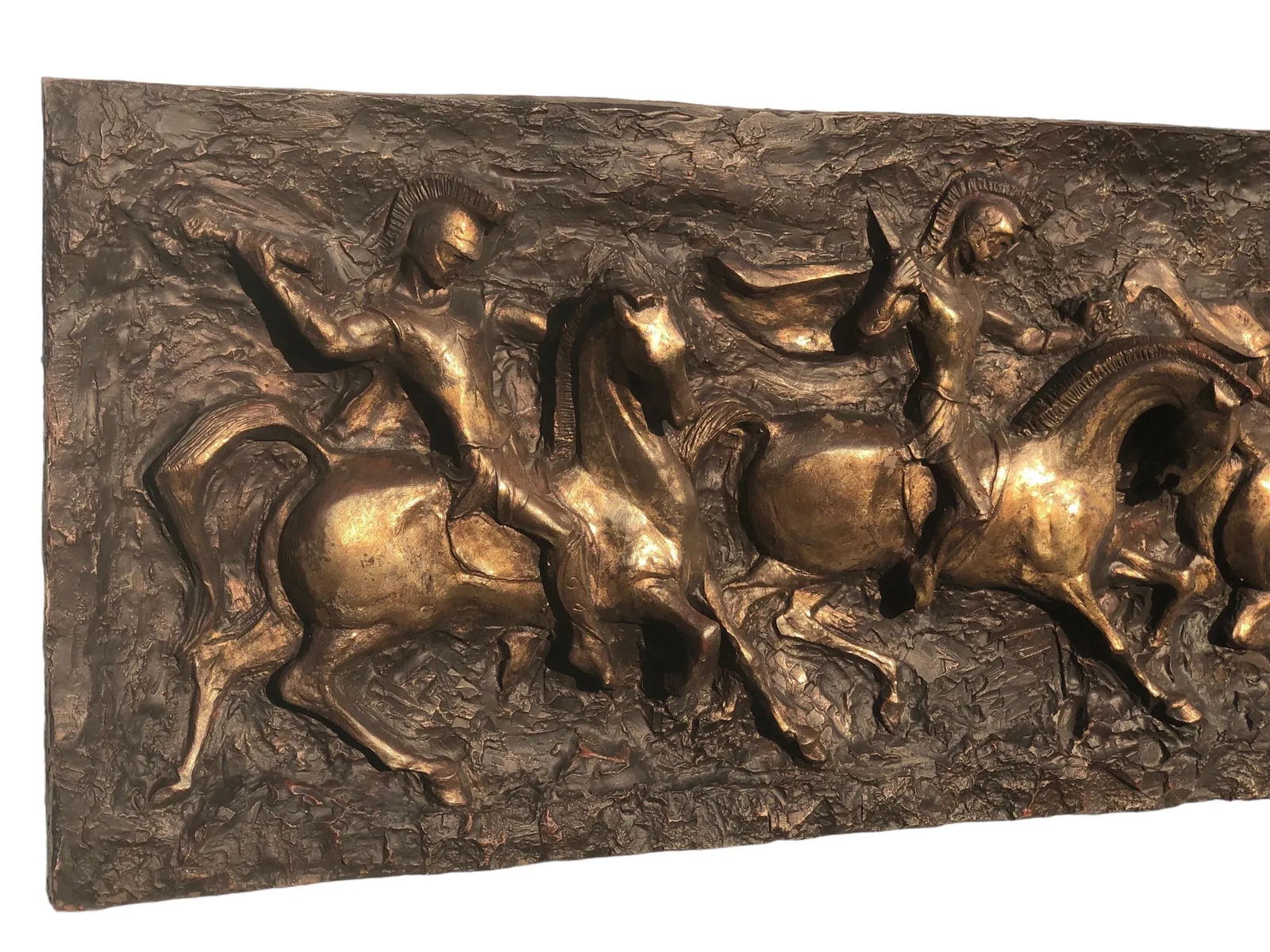 1970s Wall Sculpture of Roman Soldiers on Horseback, Moving Toward Battle by Juan Garcia Segura Four - 8