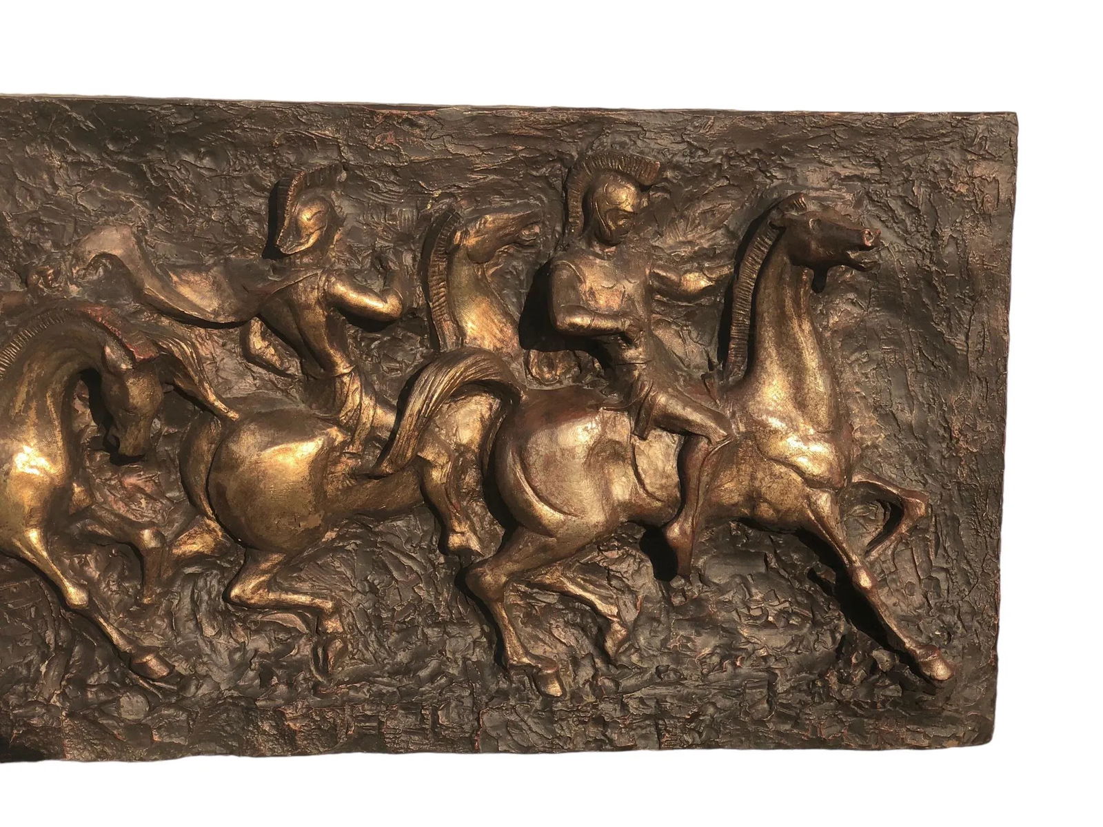 1970s Wall Sculpture of Roman Soldiers on Horseback, Moving Toward Battle by Juan Garcia Segura Four - 9