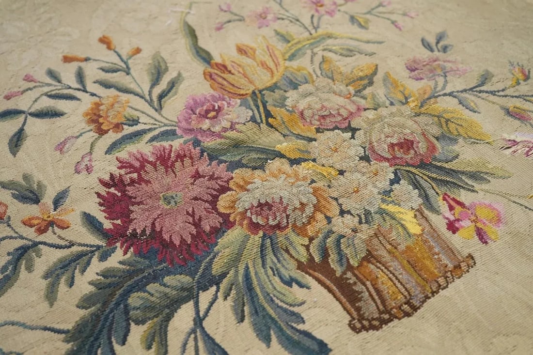 Antique French Tapestry Seat Cover. Circa 1890 One of Pair 2'4'' X 2'8'' - 3