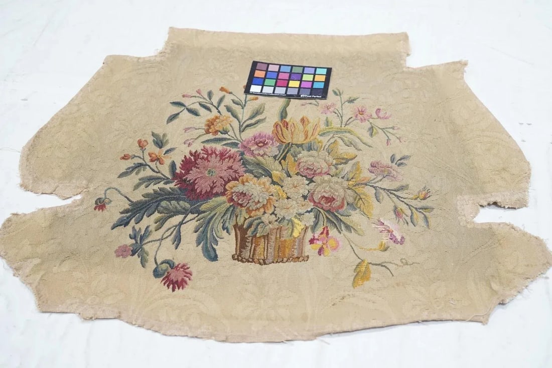 Antique French Tapestry Seat Cover. Circa 1890 One of Pair 2'4'' X 2'8'' - 8