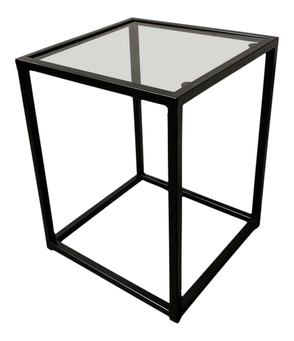 New Modern Square Black Table With Fumee Glass Top, Indoor or Outdoor: About New Modern square black table with Fumee glass top. Indoor or outdoor You can combine several tables for make a different compositions. Additional Options Sizes Top Materials : metal, wood,