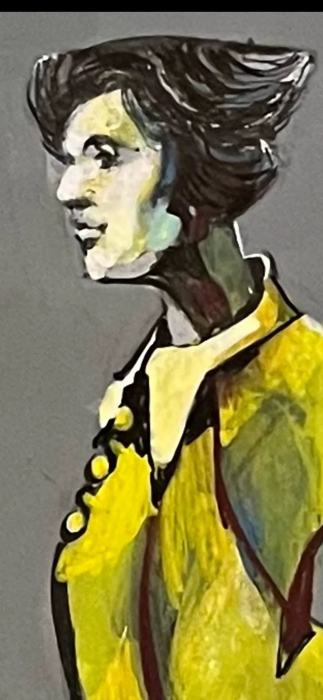 Cubism Painting of a Mother and Son, 2018, Acrylic on Watercolor Paper - 2