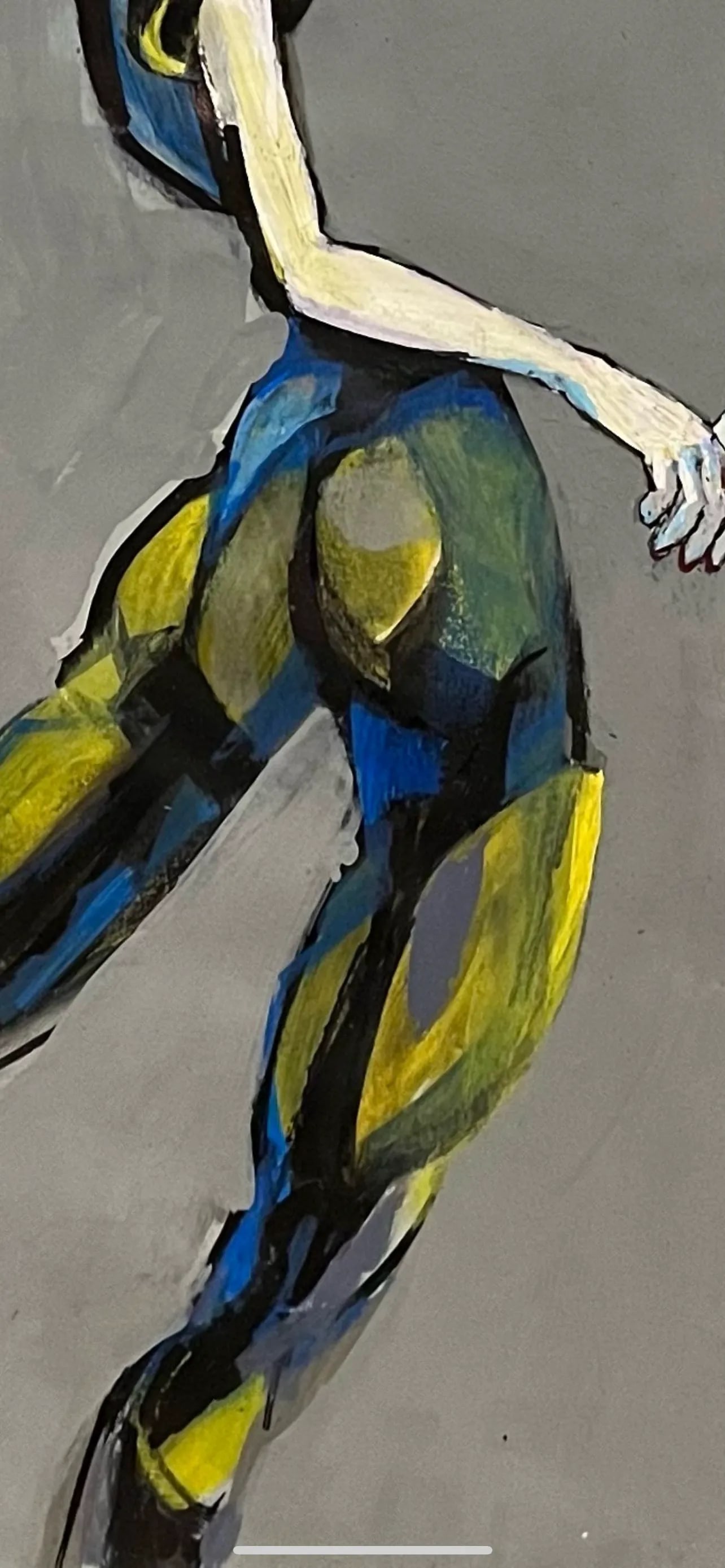 Cubism Painting of a Mother and Son, 2018, Acrylic on Watercolor Paper - 3