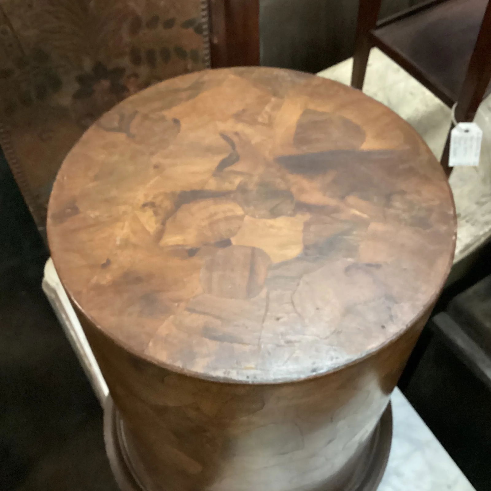 Mid 20th Century Short Solid Wood Veneer Column - 4