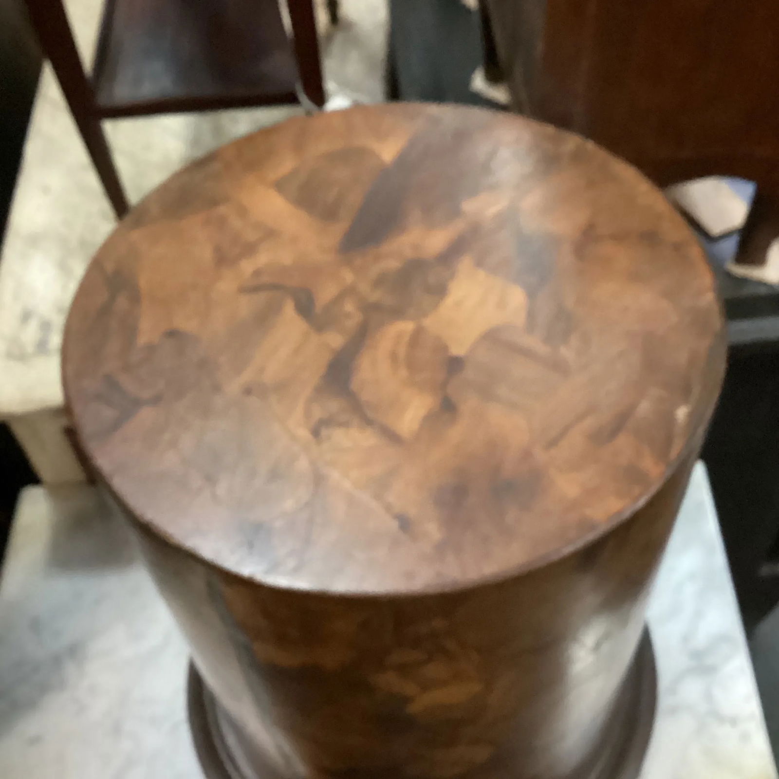 Mid 20th Century Short Solid Wood Veneer Column - 5