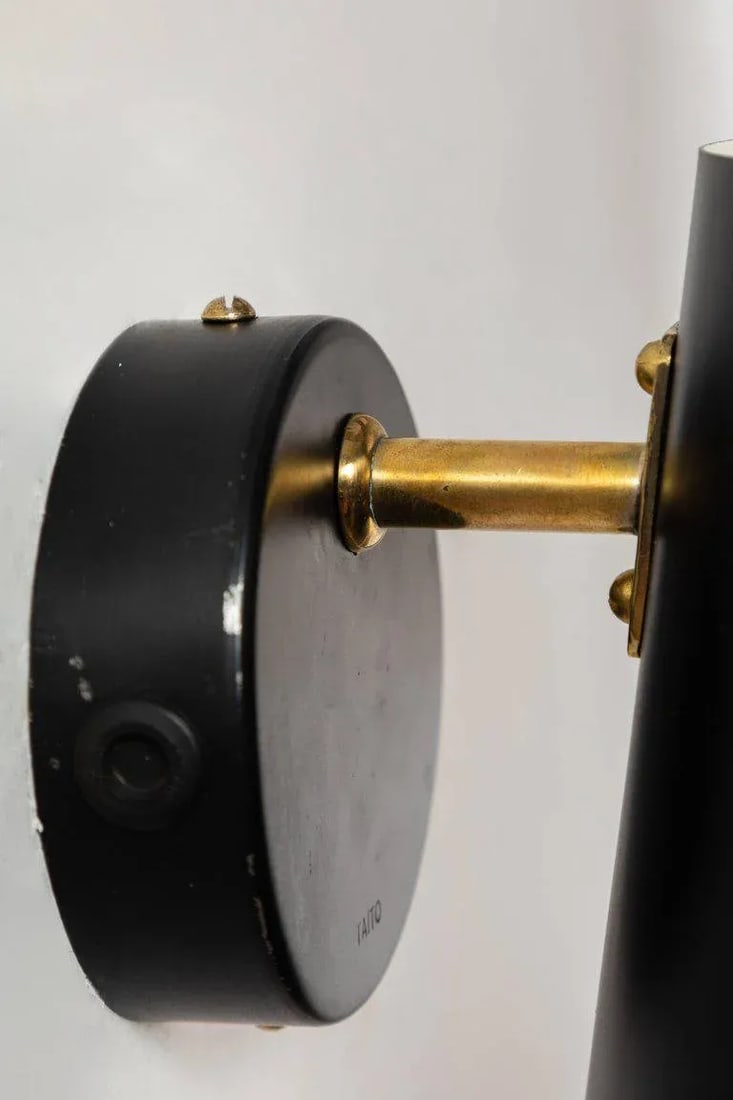 Large Paavo Tynell Black Wall Lights for Taito Oy - a Pair - 11