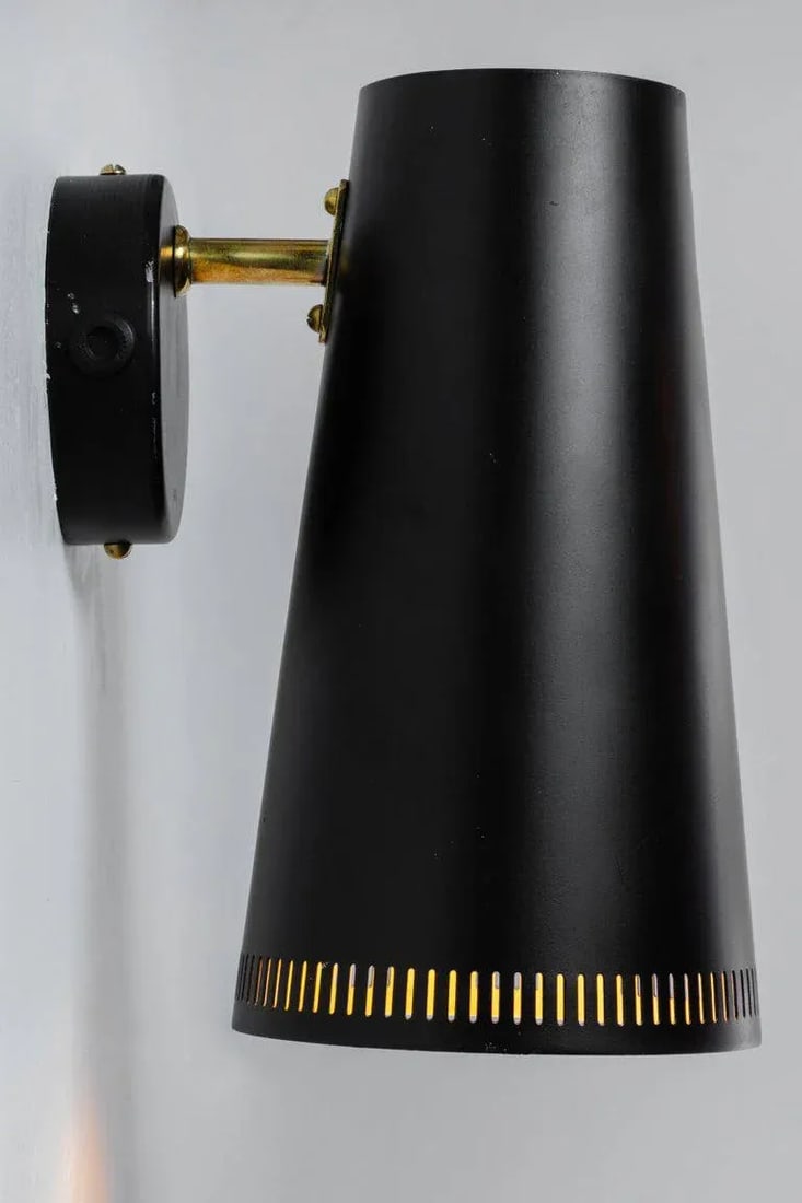 Large Paavo Tynell Black Wall Lights for Taito Oy - a Pair - 7