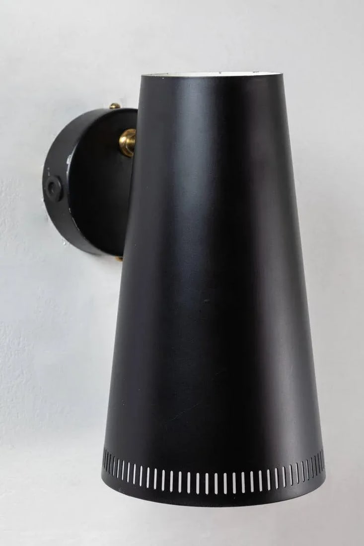 Large Paavo Tynell Black Wall Lights for Taito Oy - a Pair - 9