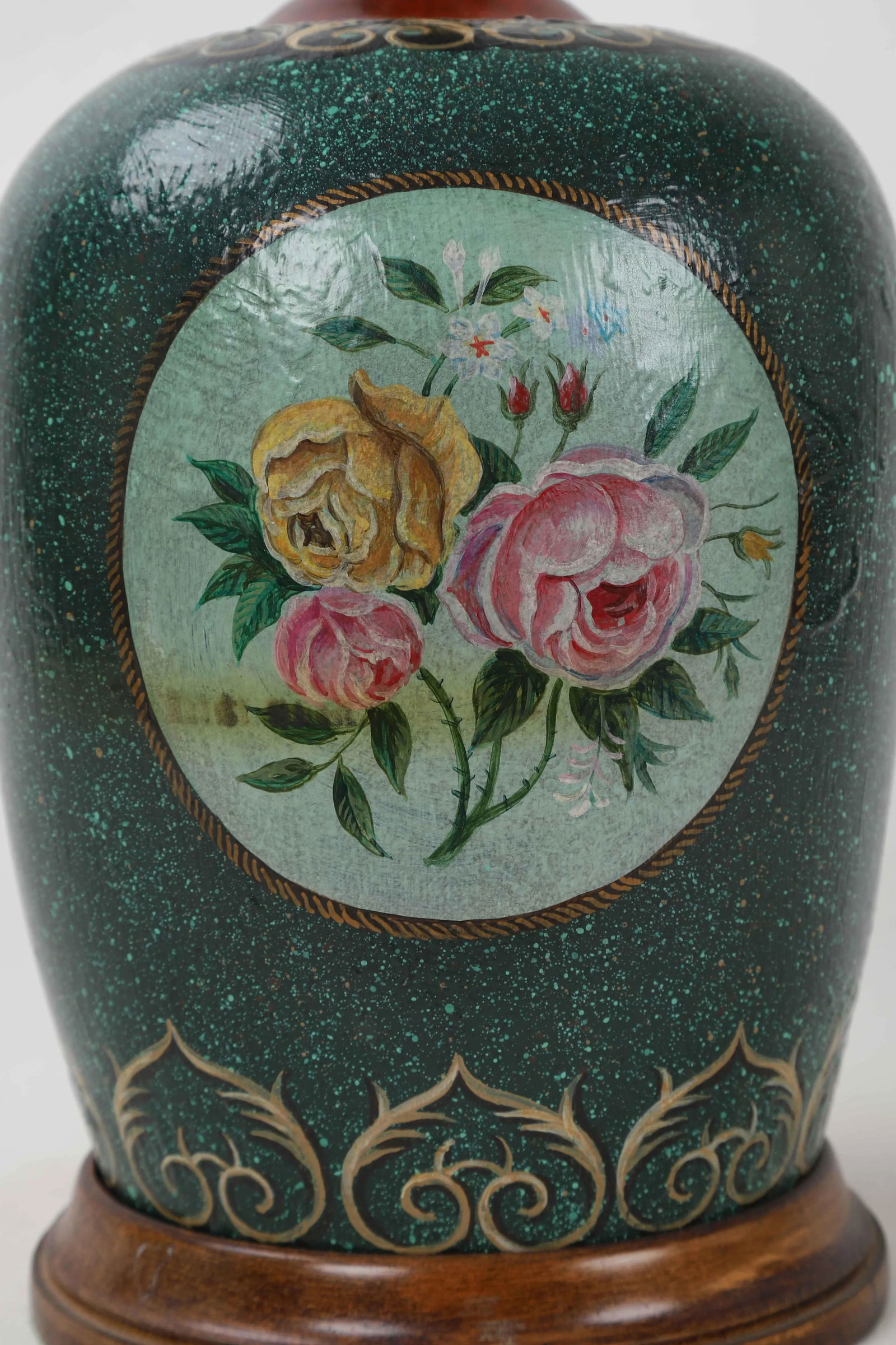 1970s Ginger Jar Lamp Featuring Windowed Flower Blooms - 2