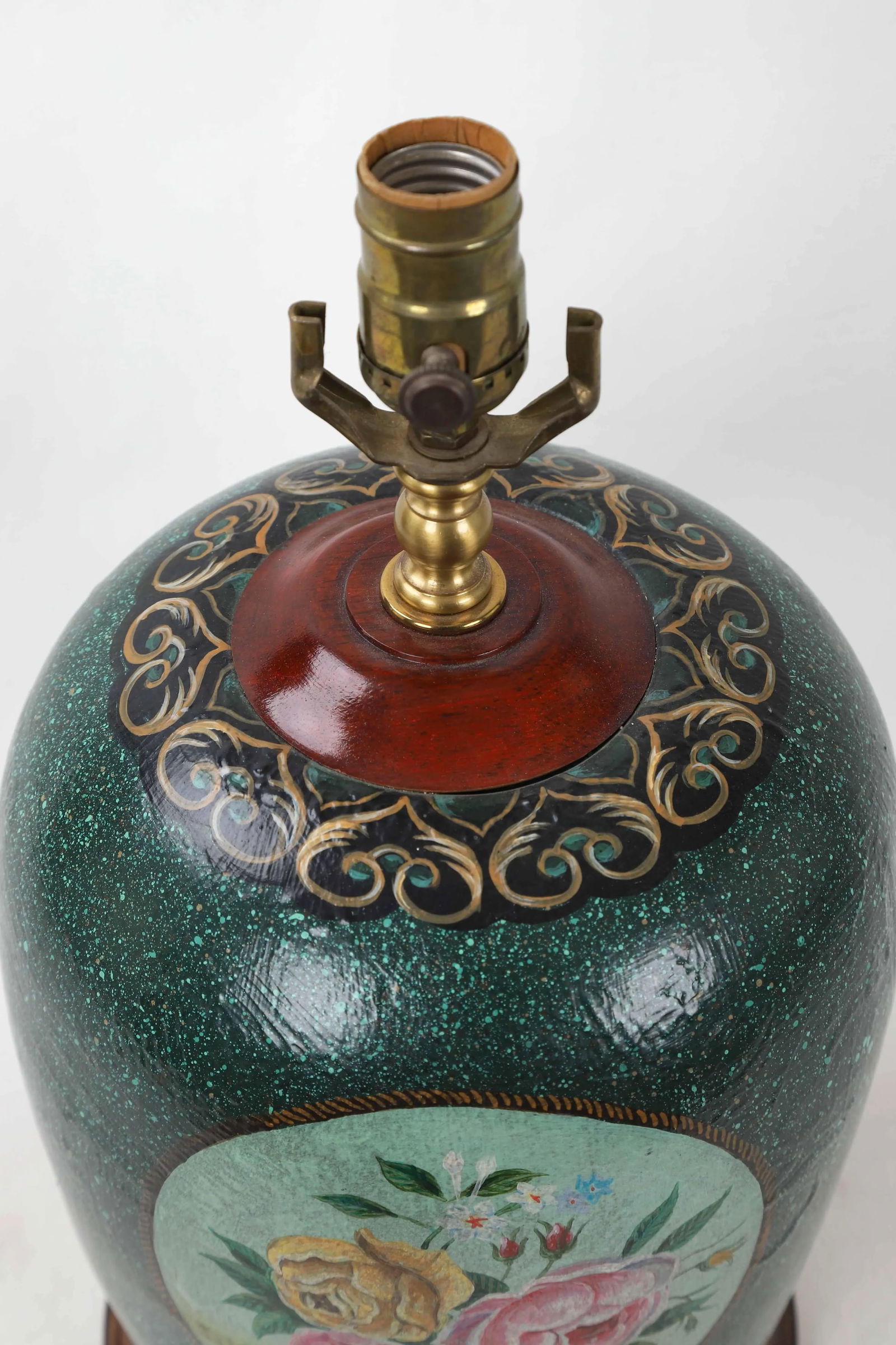 1970s Ginger Jar Lamp Featuring Windowed Flower Blooms - 3