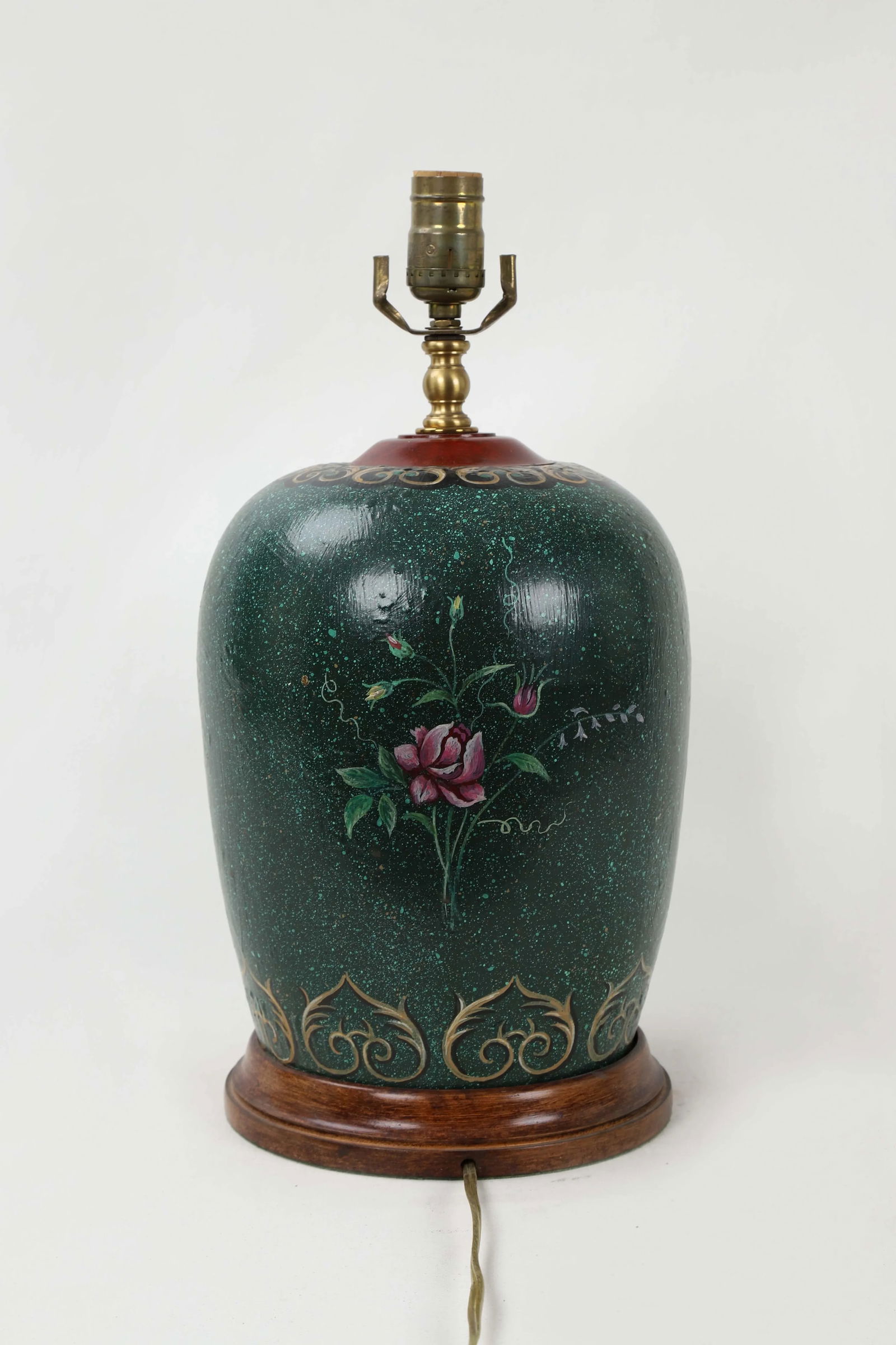 1970s Ginger Jar Lamp Featuring Windowed Flower Blooms - 4