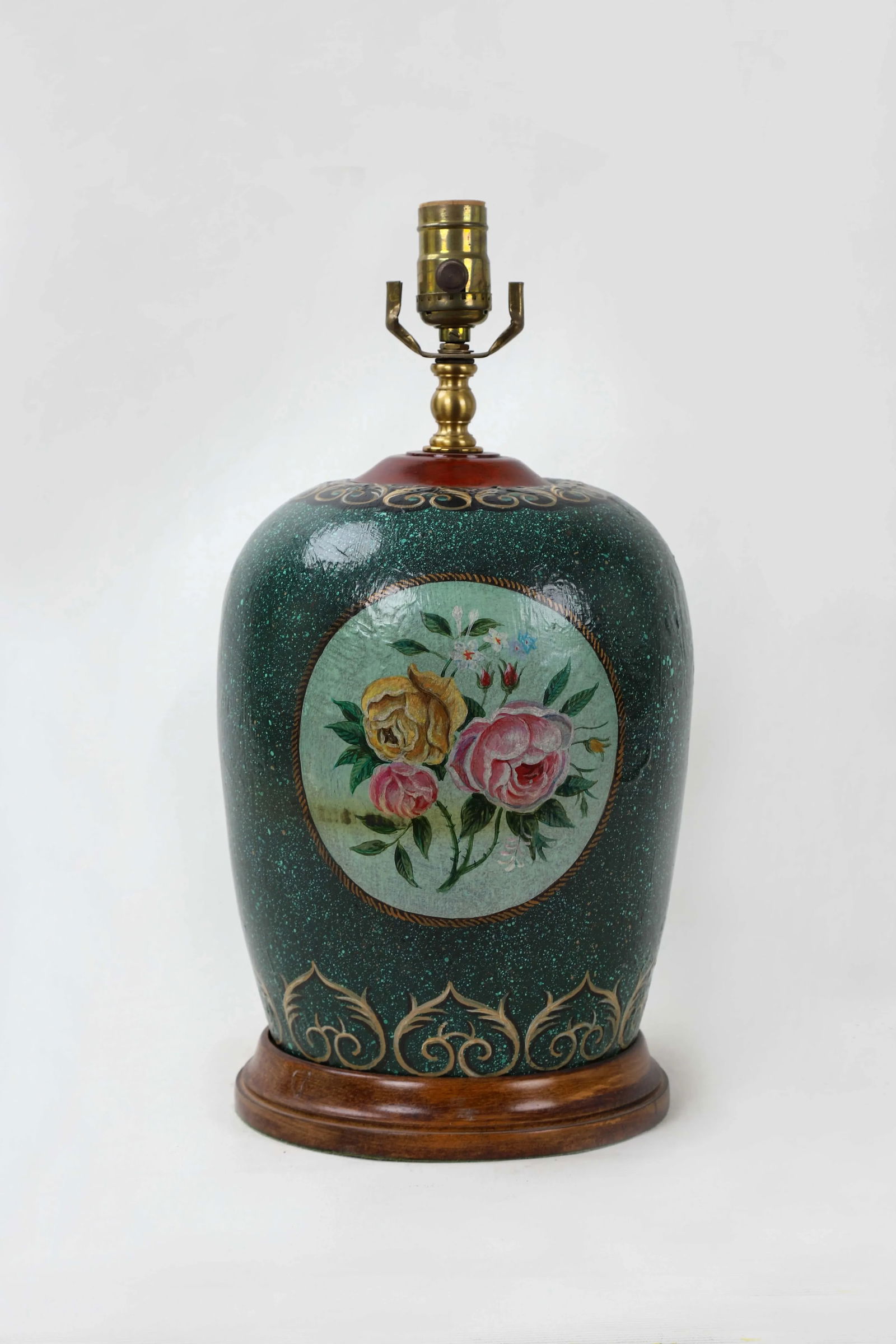 1970s Ginger Jar Lamp Featuring Windowed Flower Blooms - 6