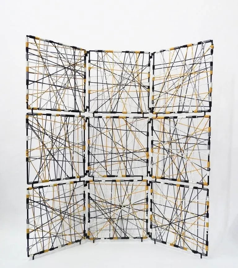 Mid-Century Modern Vinyl Cord Room Divider - 2