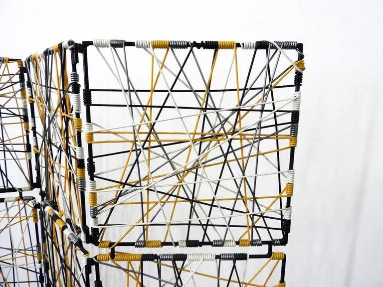 Mid-Century Modern Vinyl Cord Room Divider - 3