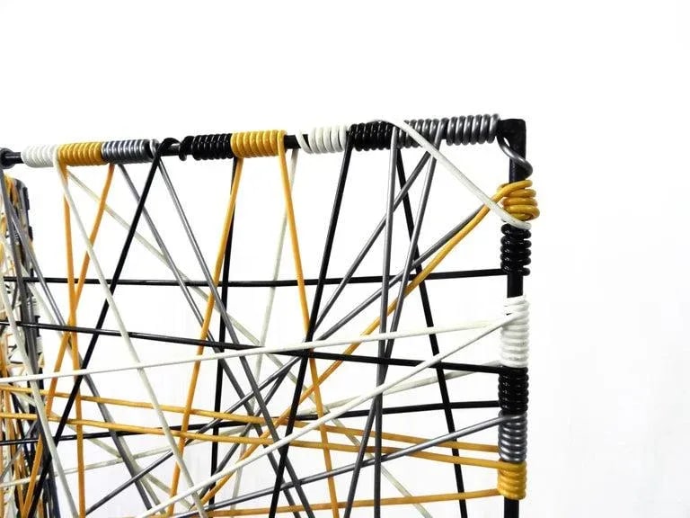 Mid-Century Modern Vinyl Cord Room Divider - 4