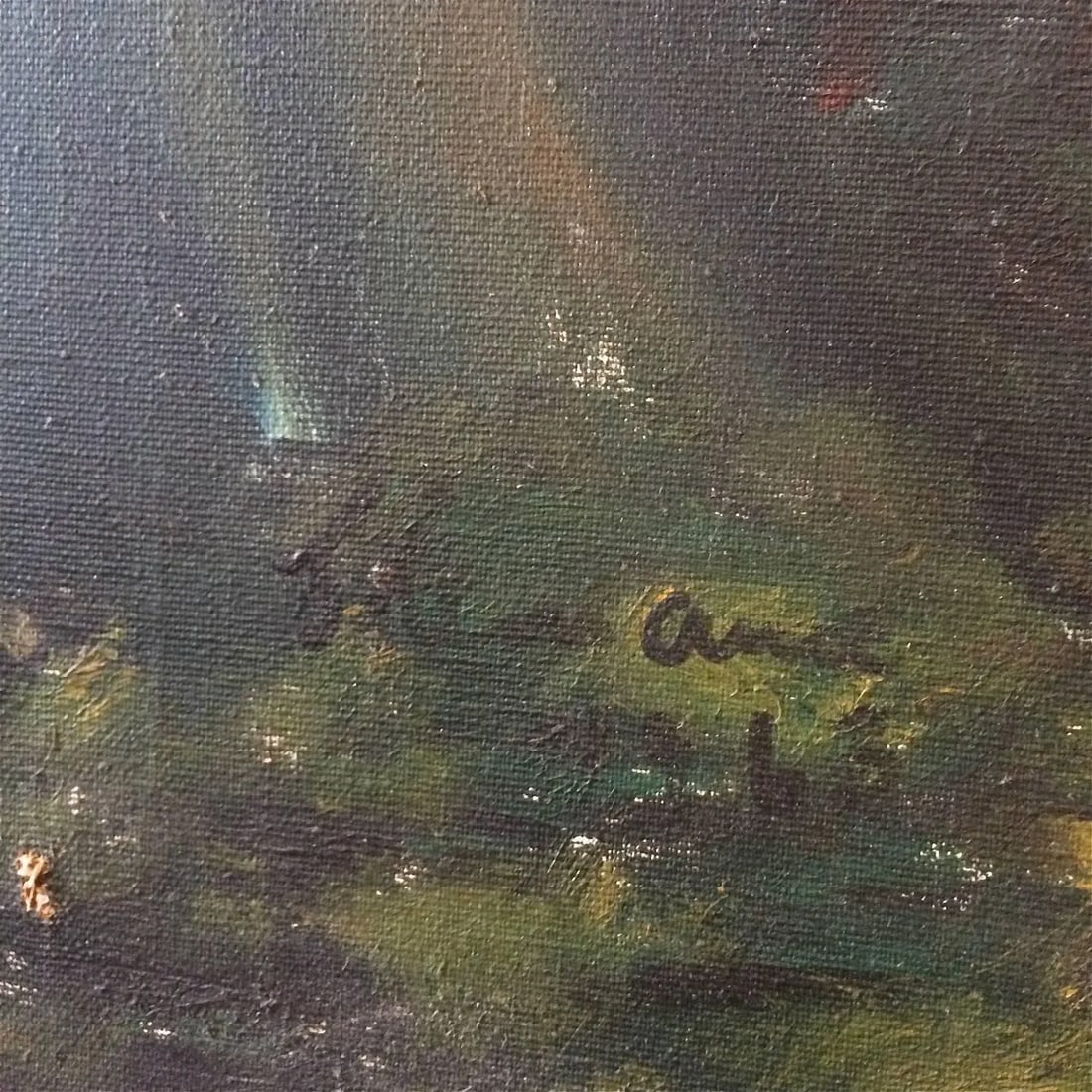 1960s Vintage Large Folk Art Acrylic Painting - 8