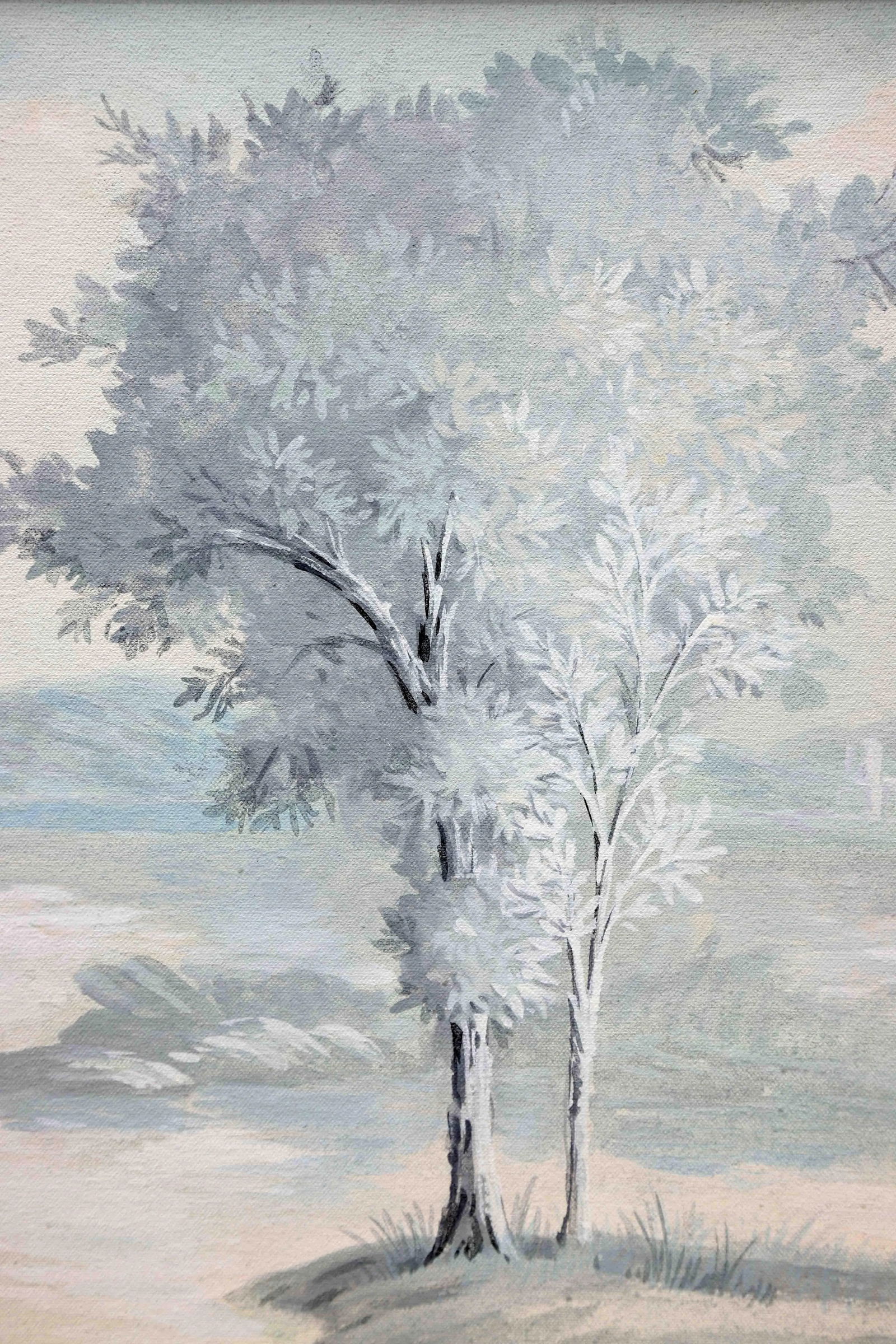 1980s Tree in Landscape Framed Painting - 2